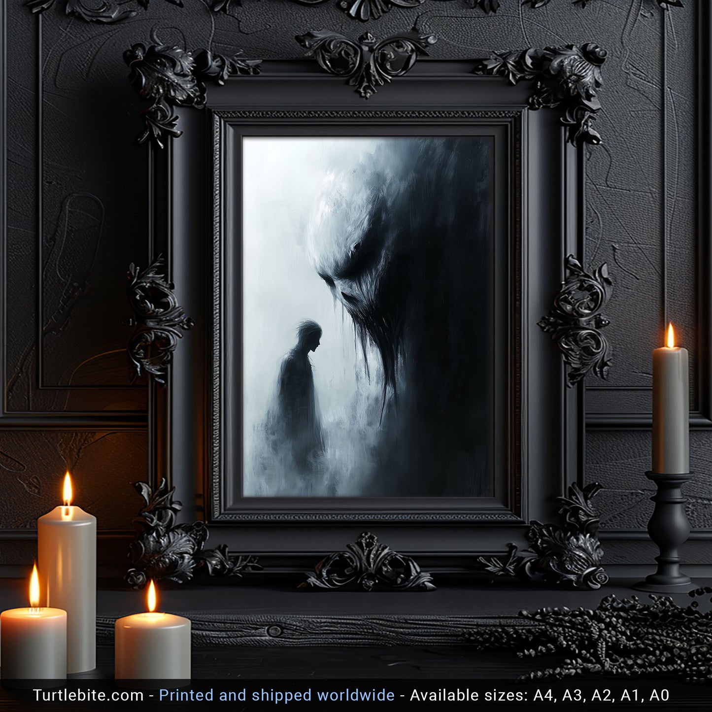 Whispering Nightmare Creature Painting - Spooky Dark Fine Art Print - Scary Poster Artwork