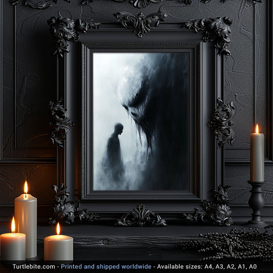 Whispering Nightmare Creature Painting - Spooky Dark Fine Art Print - Scary Poster Artwork