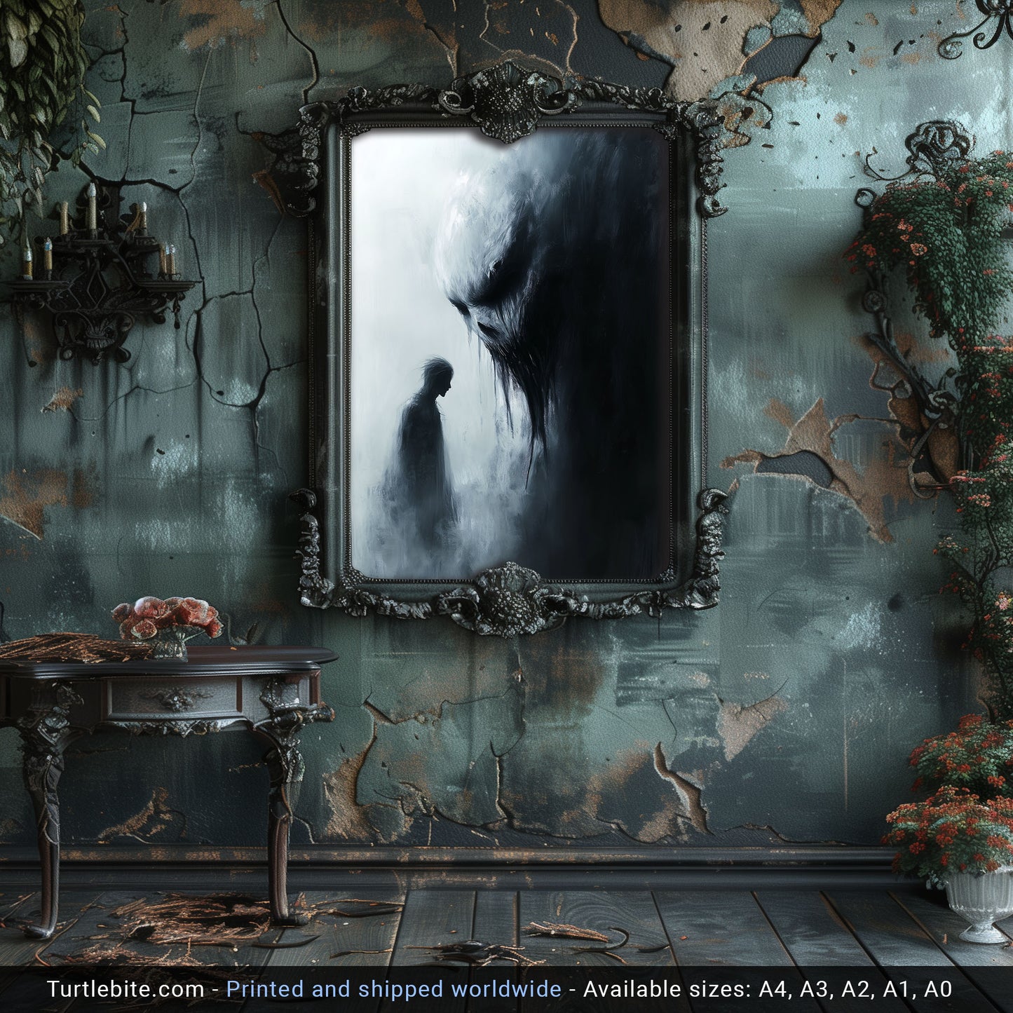 Whispering Nightmare Creature Painting - Spooky Dark Fine Art Print - Scary Poster Artwork