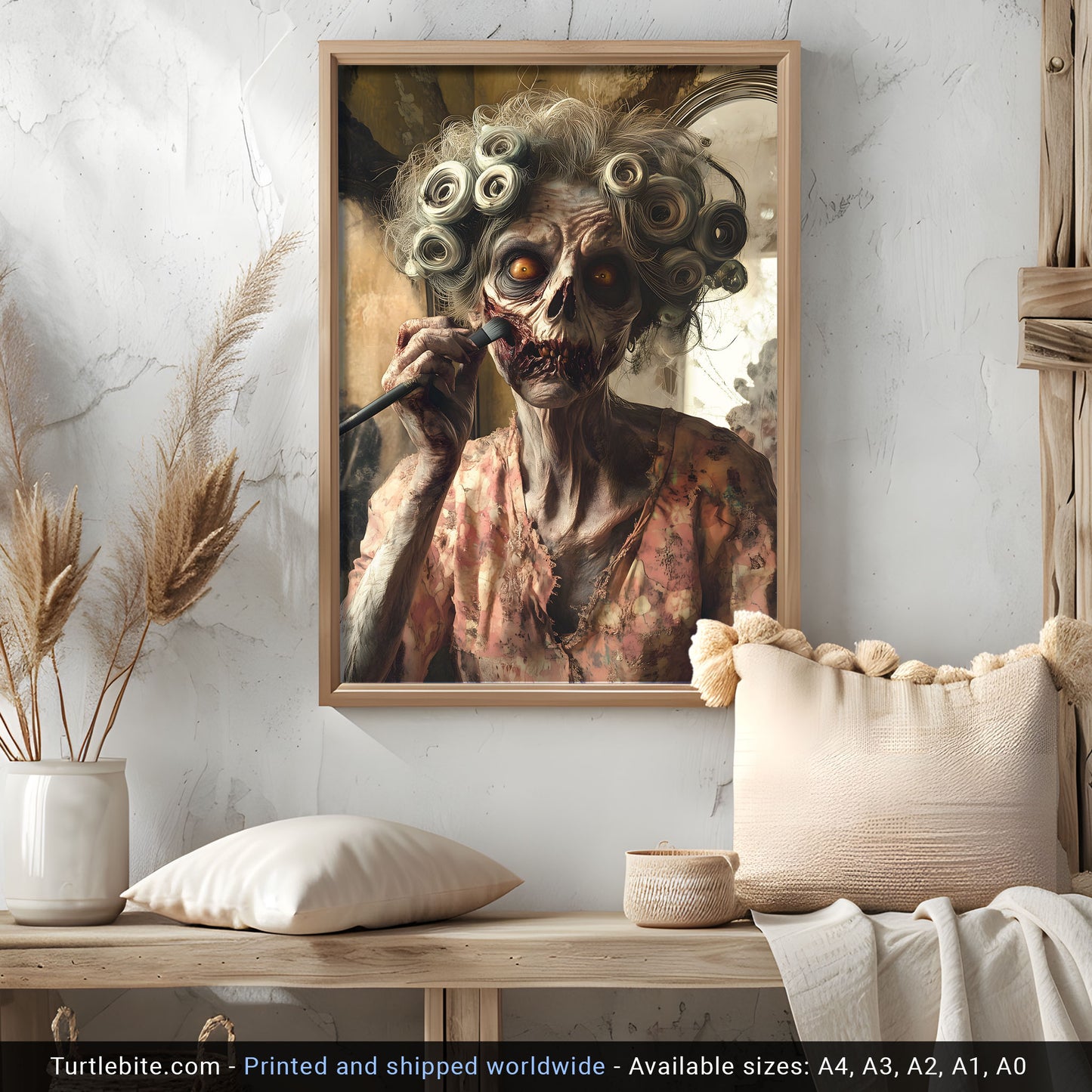 Zombie Woman Make Up Poster, Dark Spooky Wall Art, Witchy Whimsigoth Prints