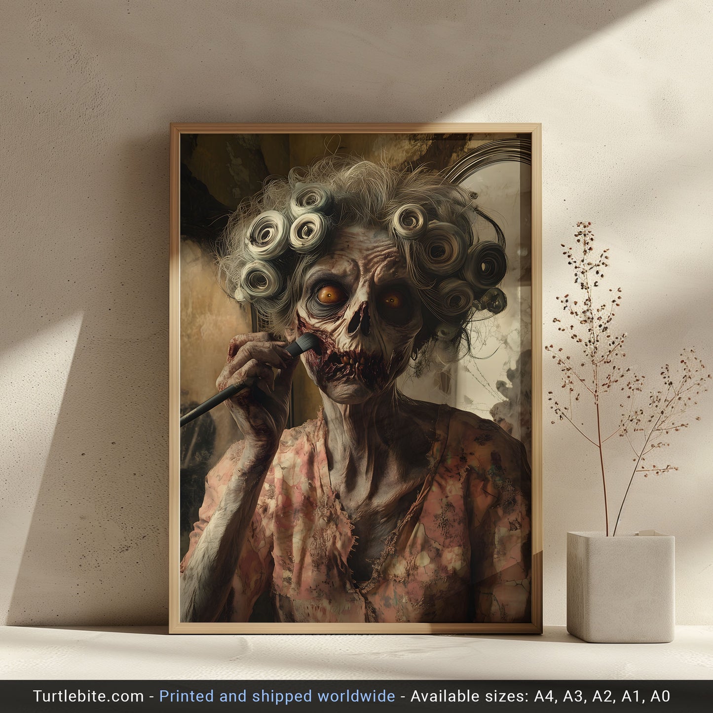 Zombie Woman Make Up Poster, Dark Spooky Wall Art, Witchy Whimsigoth Prints