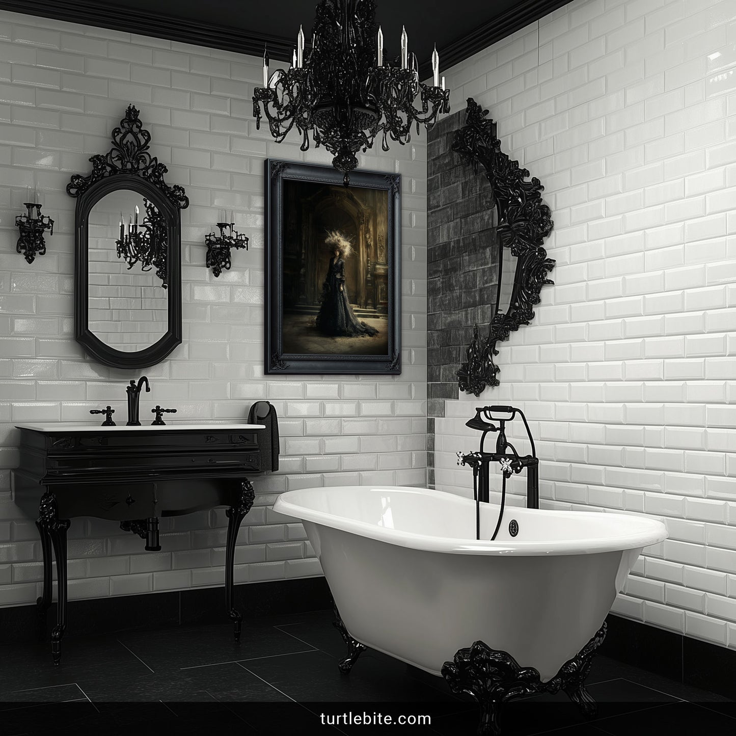 Bad Hair Day Gothic Wall Art - Victorian Woman Dark Fantasy Print