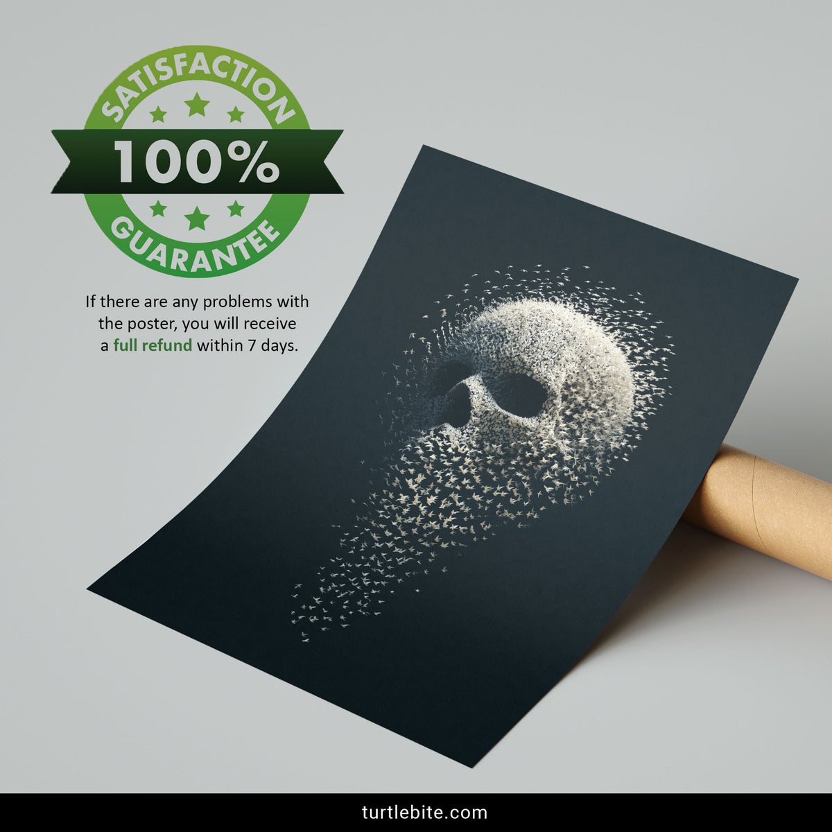 Bird Skull Poster – Murmuration Skull Art Print