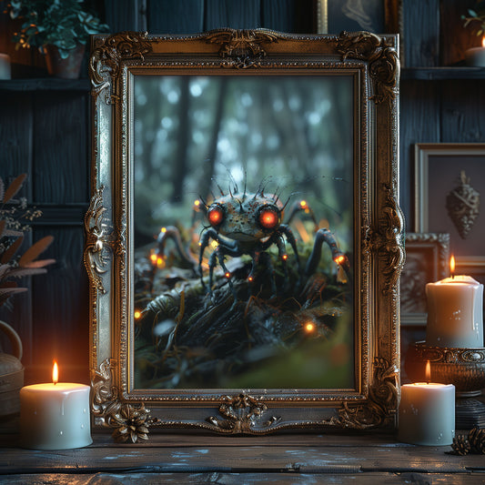 Glowing Fantasy Creature in the Woods - Creepy Gothic Wall Decor