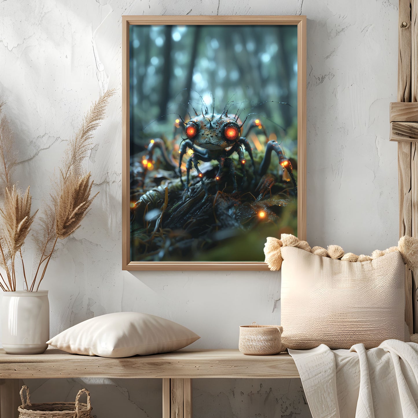 Glowing Fantasy Creature in the Woods - Creepy Gothic Wall Decor