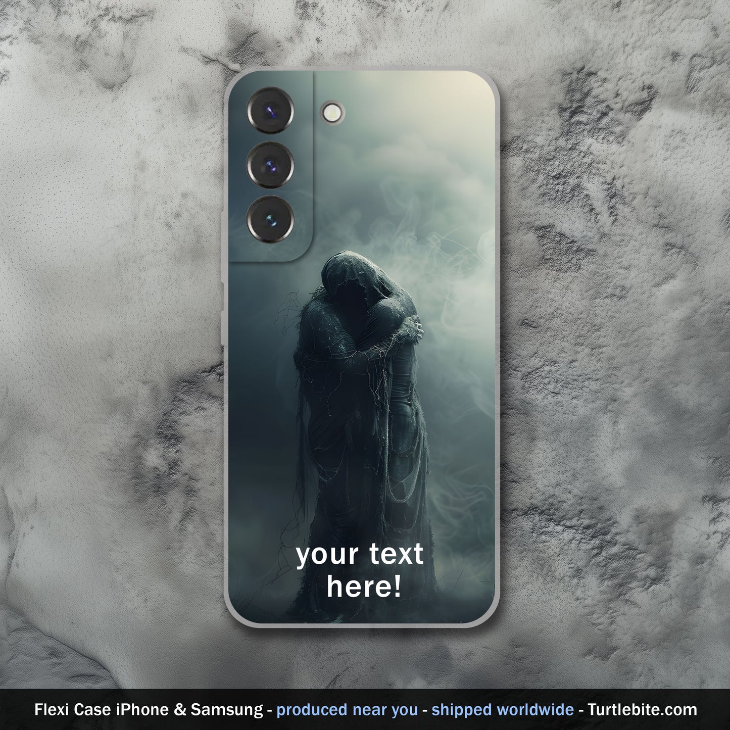 Dark Eternal Love Phone Case | Personalizable Moody Aesthetic Art | Flexible Case for iPhone 15 14 13 12 11 & Samsung S24 S23 S22 S21 S20