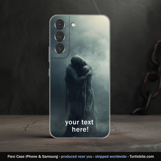 Dark Eternal Love Phone Case | Personalizable Moody Aesthetic Art | Flexible Case for iPhone 15 14 13 12 11 & Samsung S24 S23 S22 S21 S20