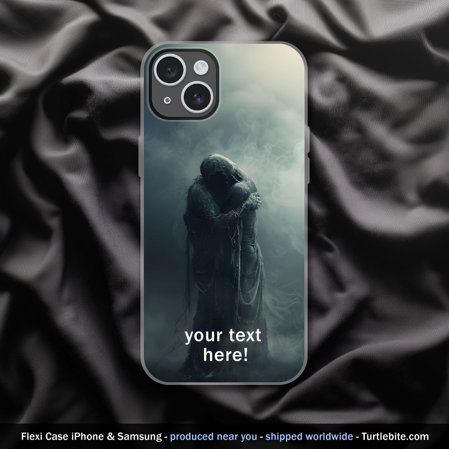 Dark Eternal Love Phone Case | Personalizable Moody Aesthetic Art | Flexible Case for iPhone 15 14 13 12 11 & Samsung S24 S23 S22 S21 S20