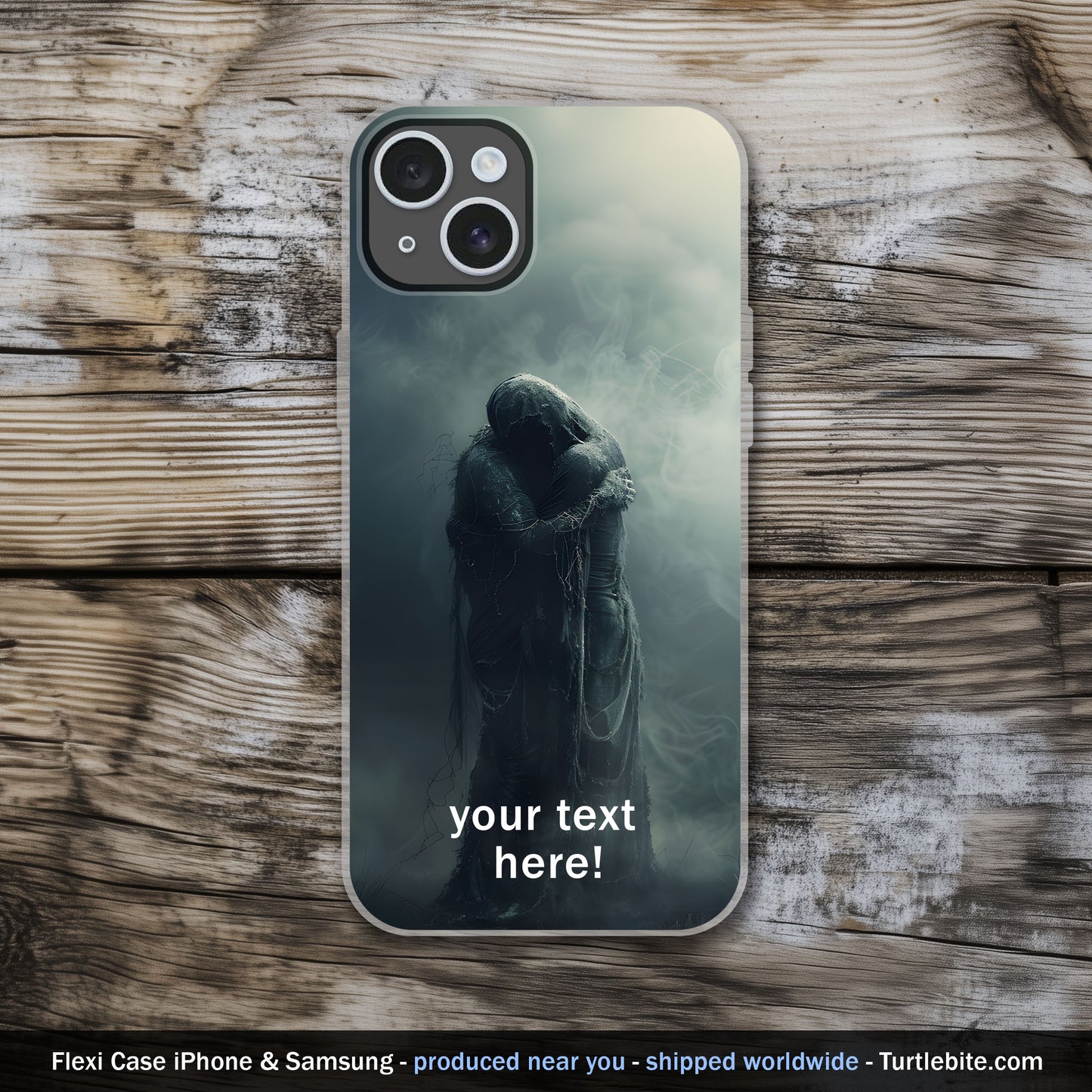 Dark Eternal Love Phone Case | Personalizable Moody Aesthetic Art | Flexible Case for iPhone 15 14 13 12 11 & Samsung S24 S23 S22 S21 S20