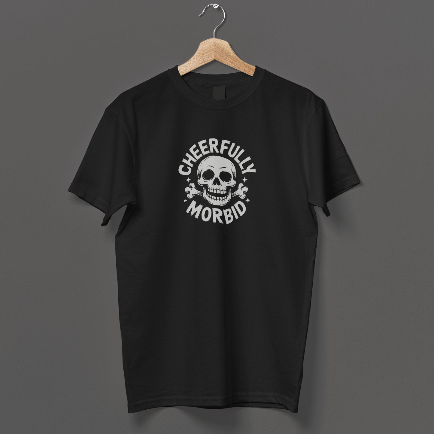 Sarcastic morbid humor gothic shirt skull and bones graphic witty conversation starter tee