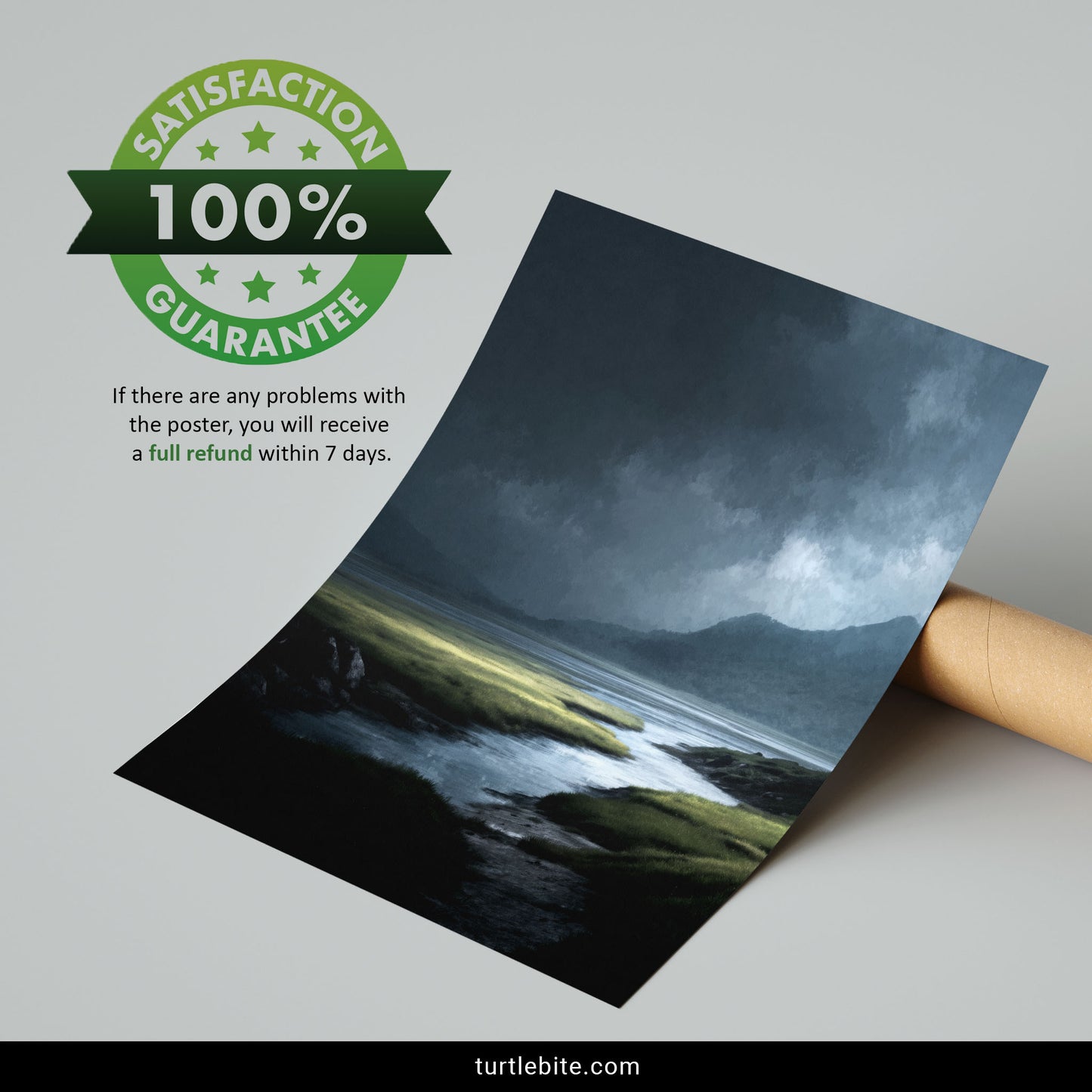 Dark Landscape Art, Moody Storm Marsh Gothic Poster
