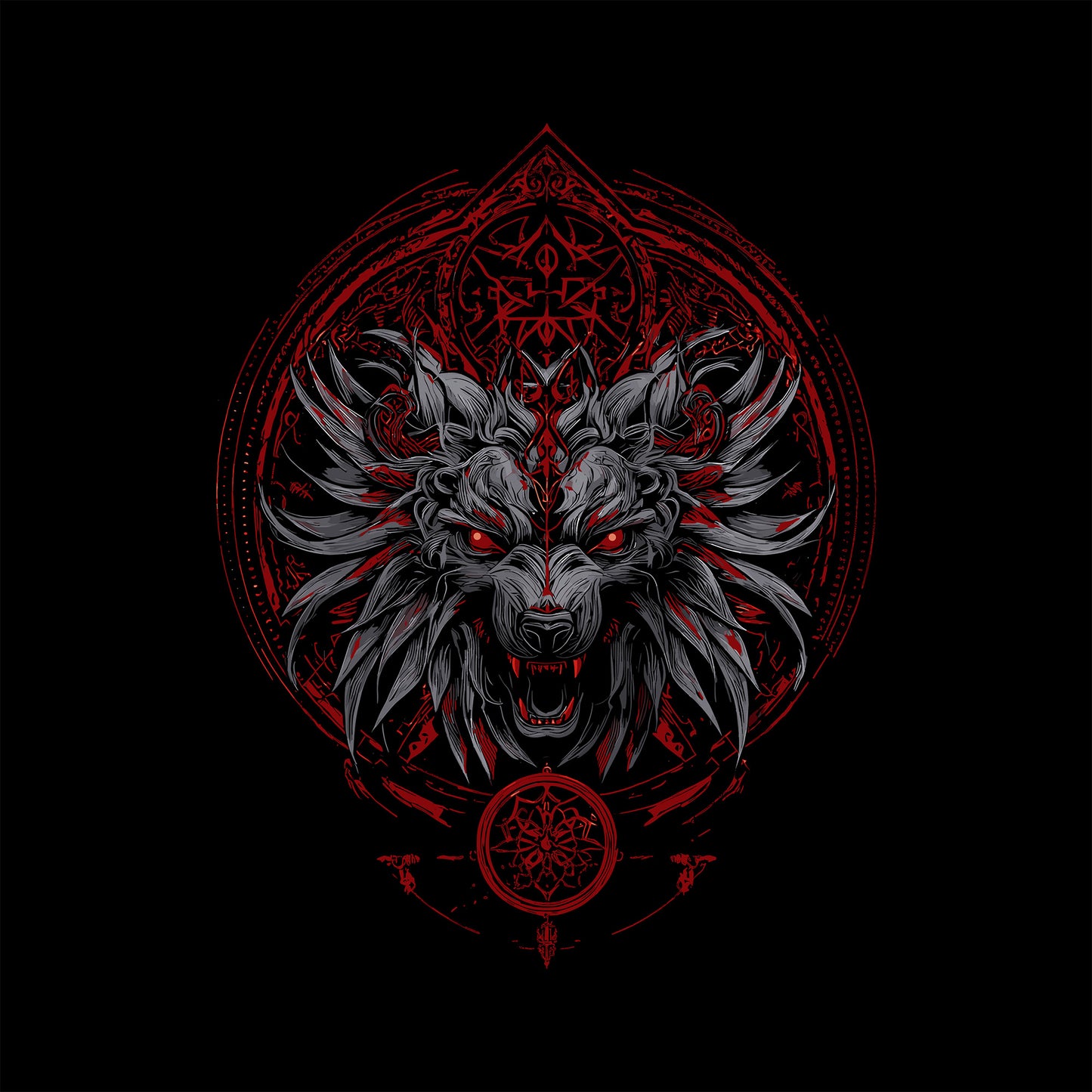 Demonic Wolf T-Shirt, Occult Gothic Horror Apparel