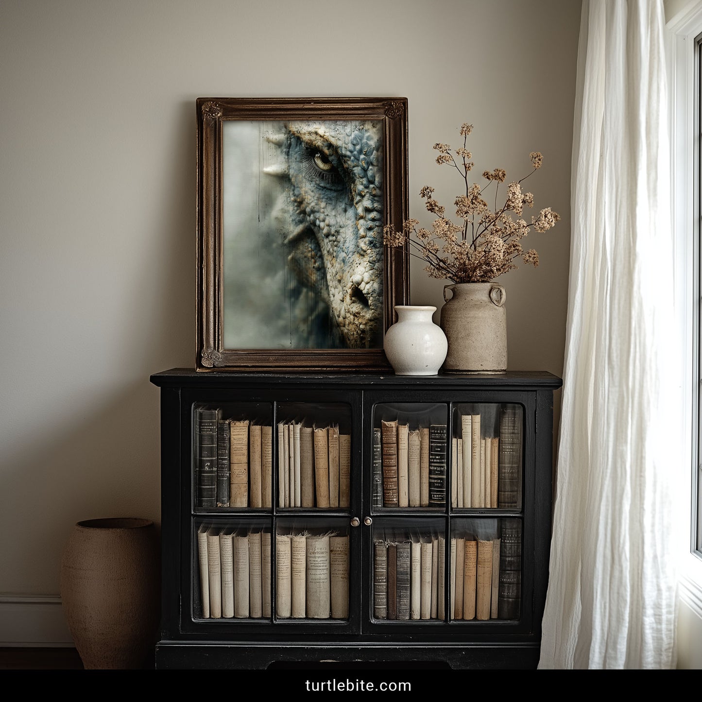 Dragon Art Print, Dark Fantasy Creature, Gothic Wall Decor