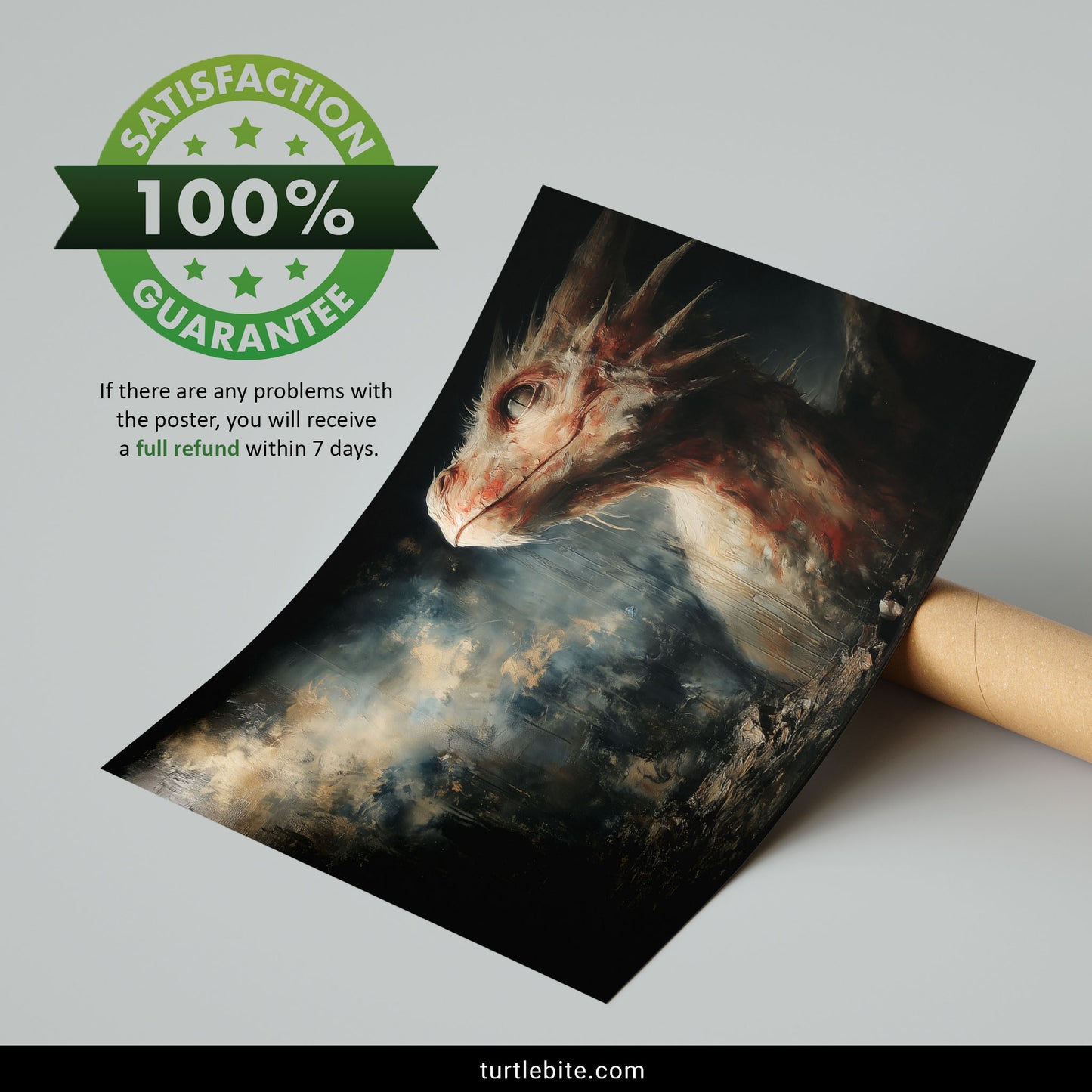 Dragon Art Print, Gothic Dark Fantasy Creature Wall Decor