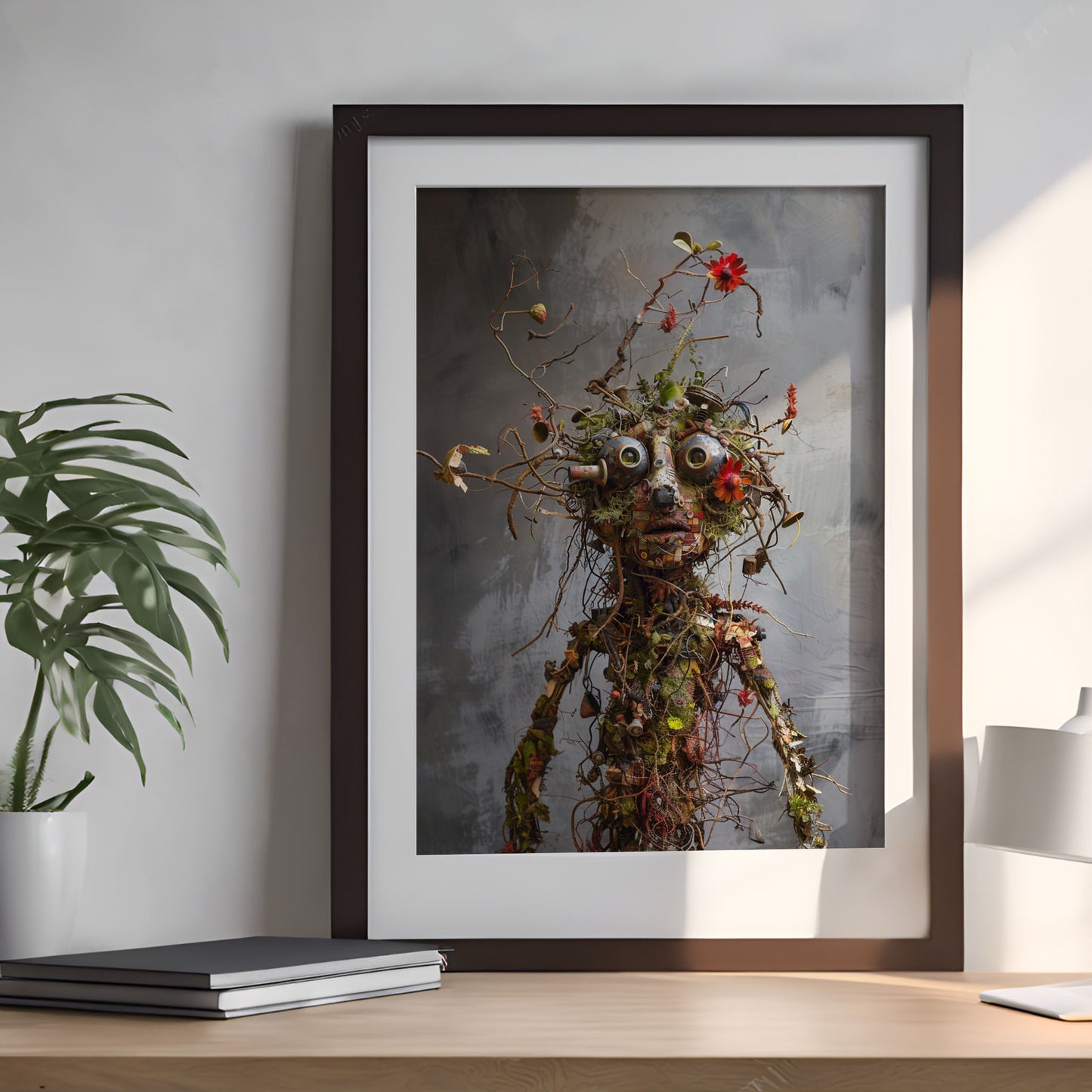 Funky Bio Robot Poster - Quirky Wall Art with Chameleon Twist