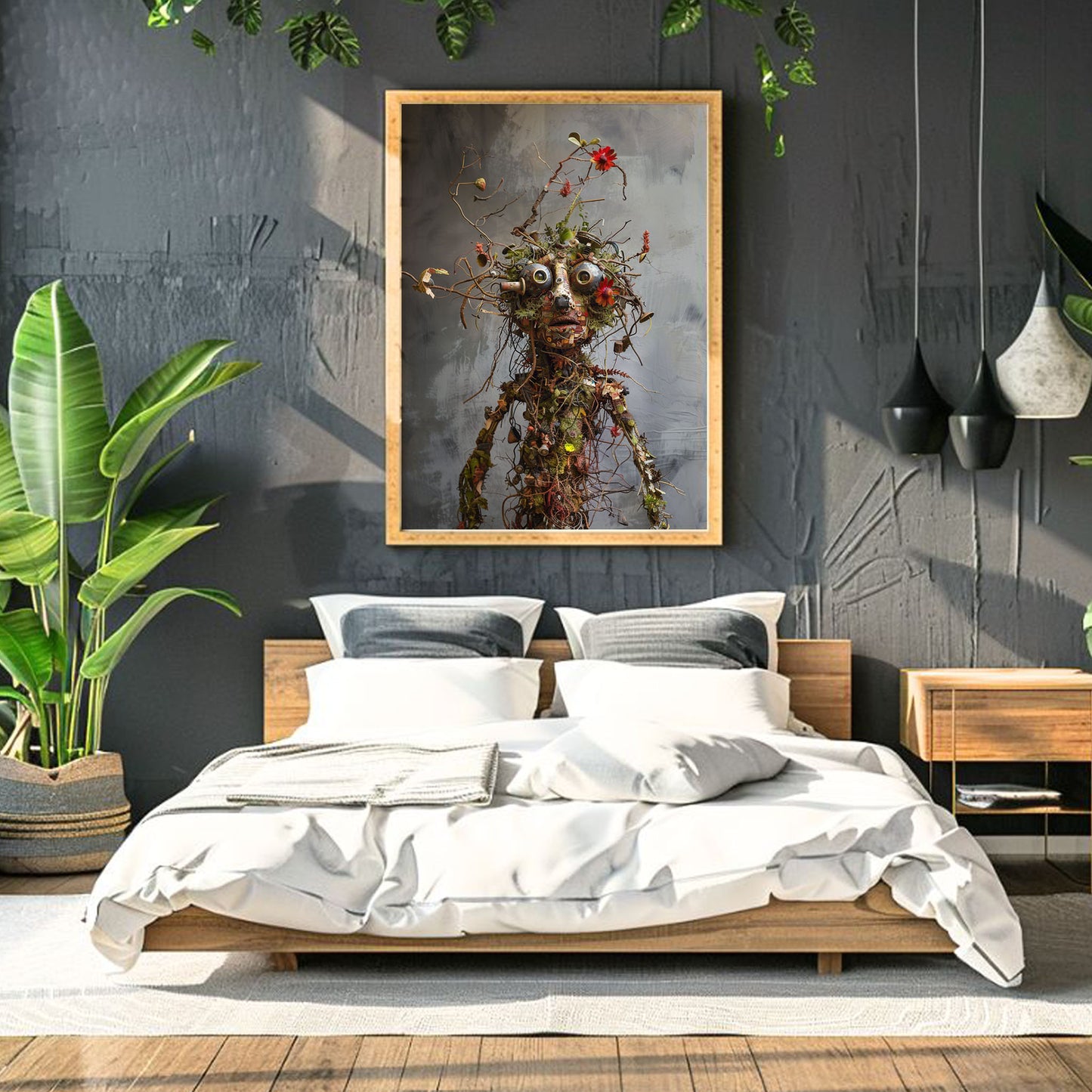 Funky Bio Robot Poster - Quirky Wall Art with Chameleon Twist