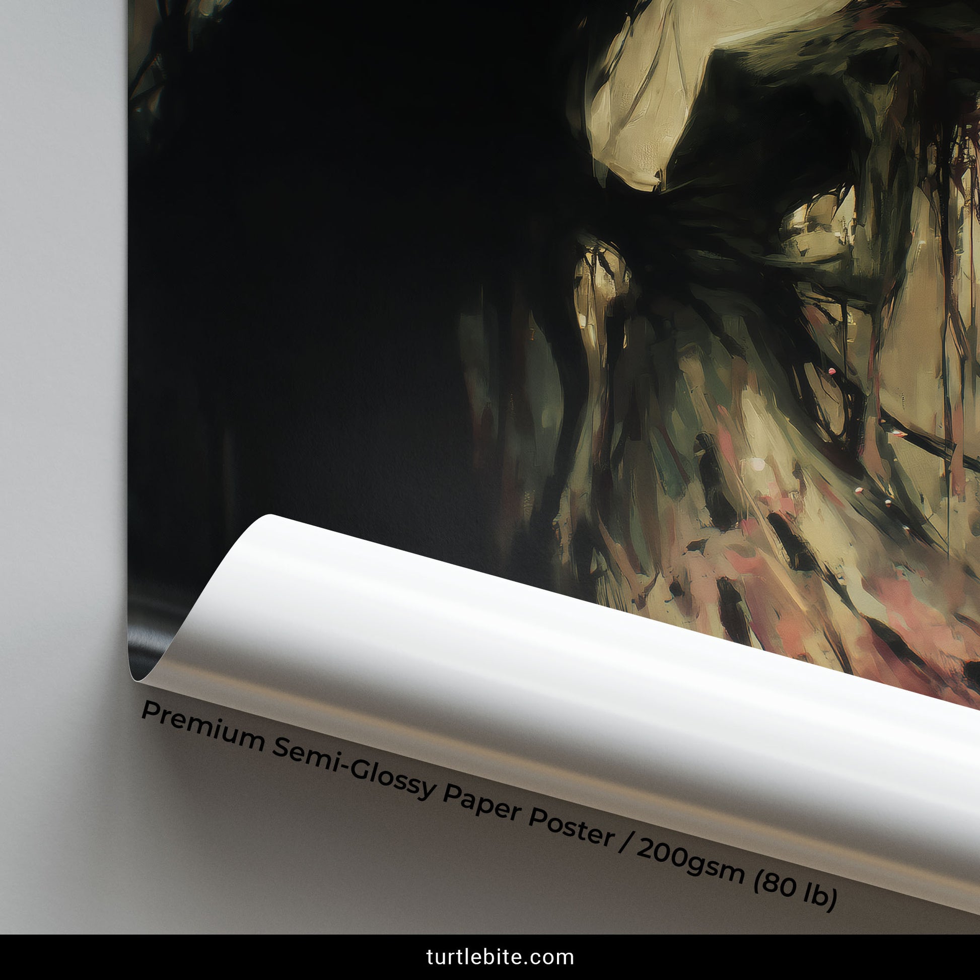 Haunting romantic horror poster depicting eternal love between shadowy and ethereal ghost figures