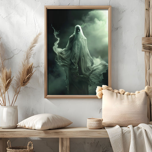 Moonlight Ghostly Presence Wall Hanging - Spooky Home Art Print