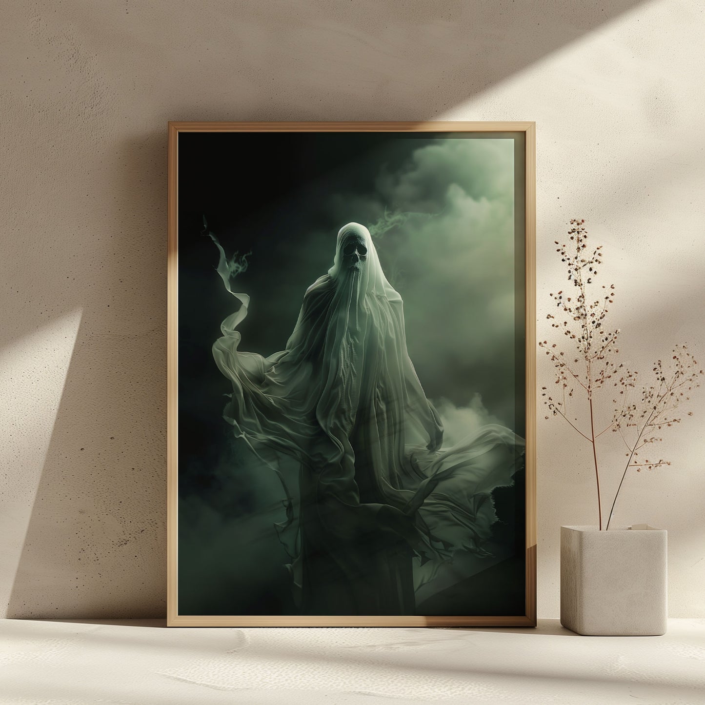 Moonlight Ghostly Presence Wall Hanging - Spooky Home Art Print