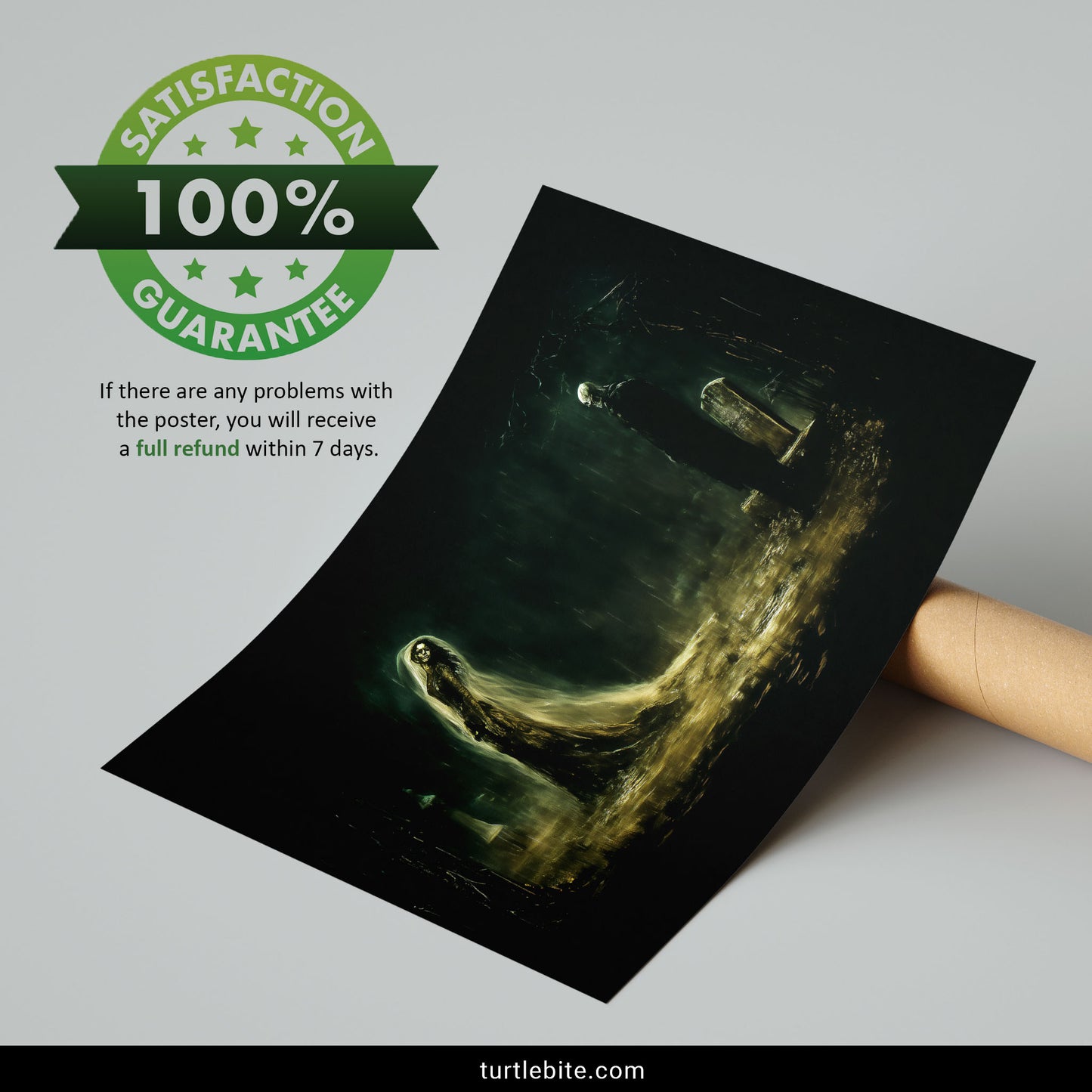 Gothic Graveyard Art Print, Skeleton Cemetery Poster