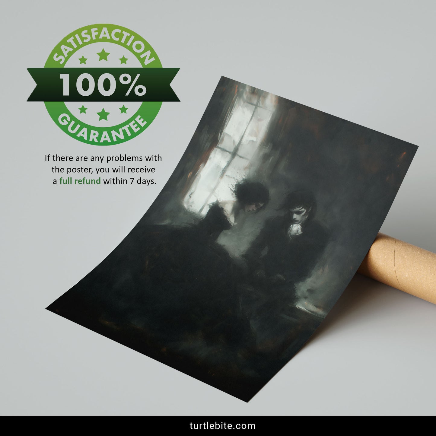 Gothic Romance Art Print, Dark Moody Couple Wall Decor