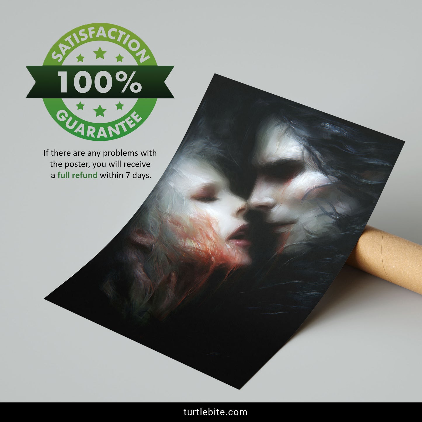 Gothic Vampire Art Print, Dark Romance Poster Decor