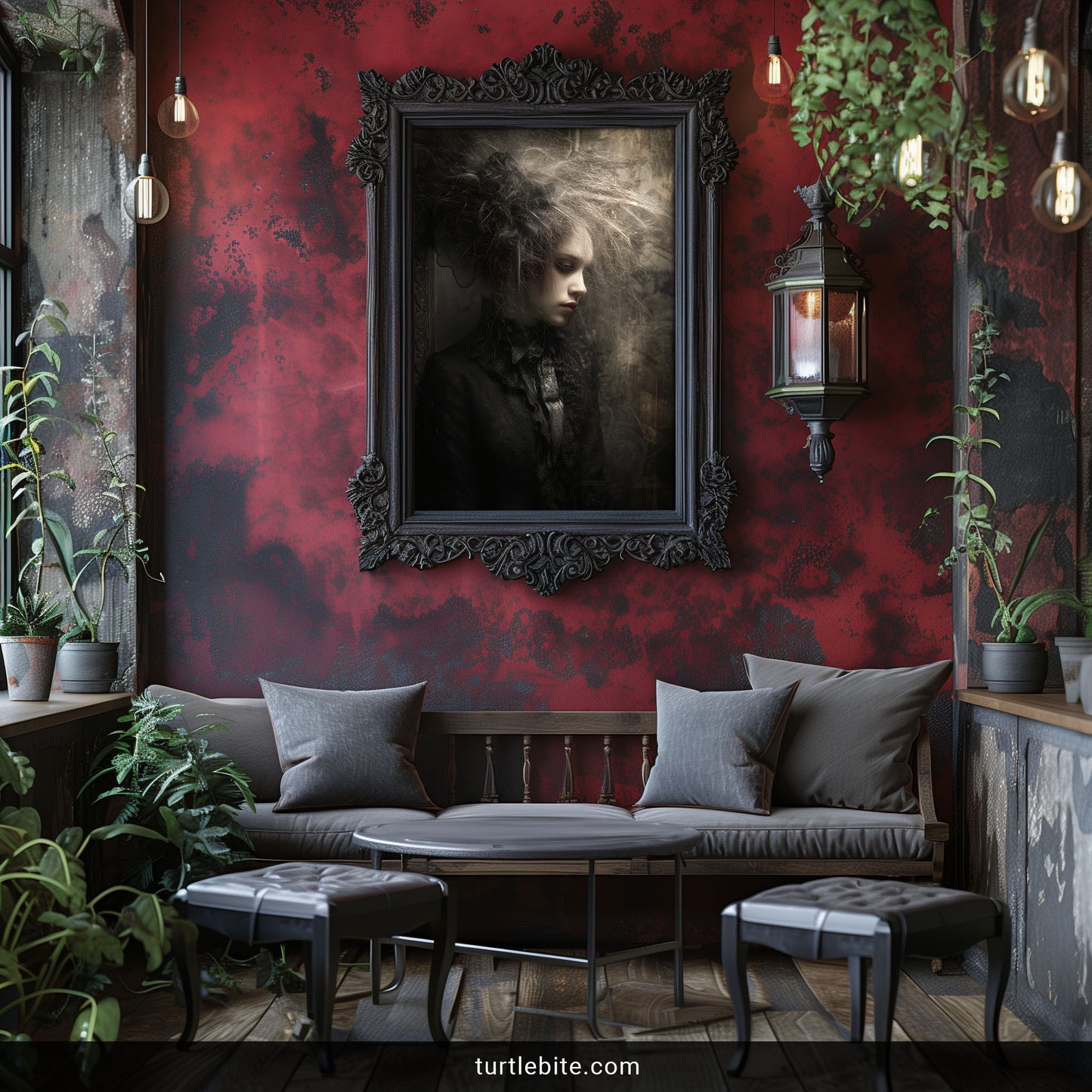 Gothic Bad Hair Day Art, Wild Hair Portrait Wall Print
