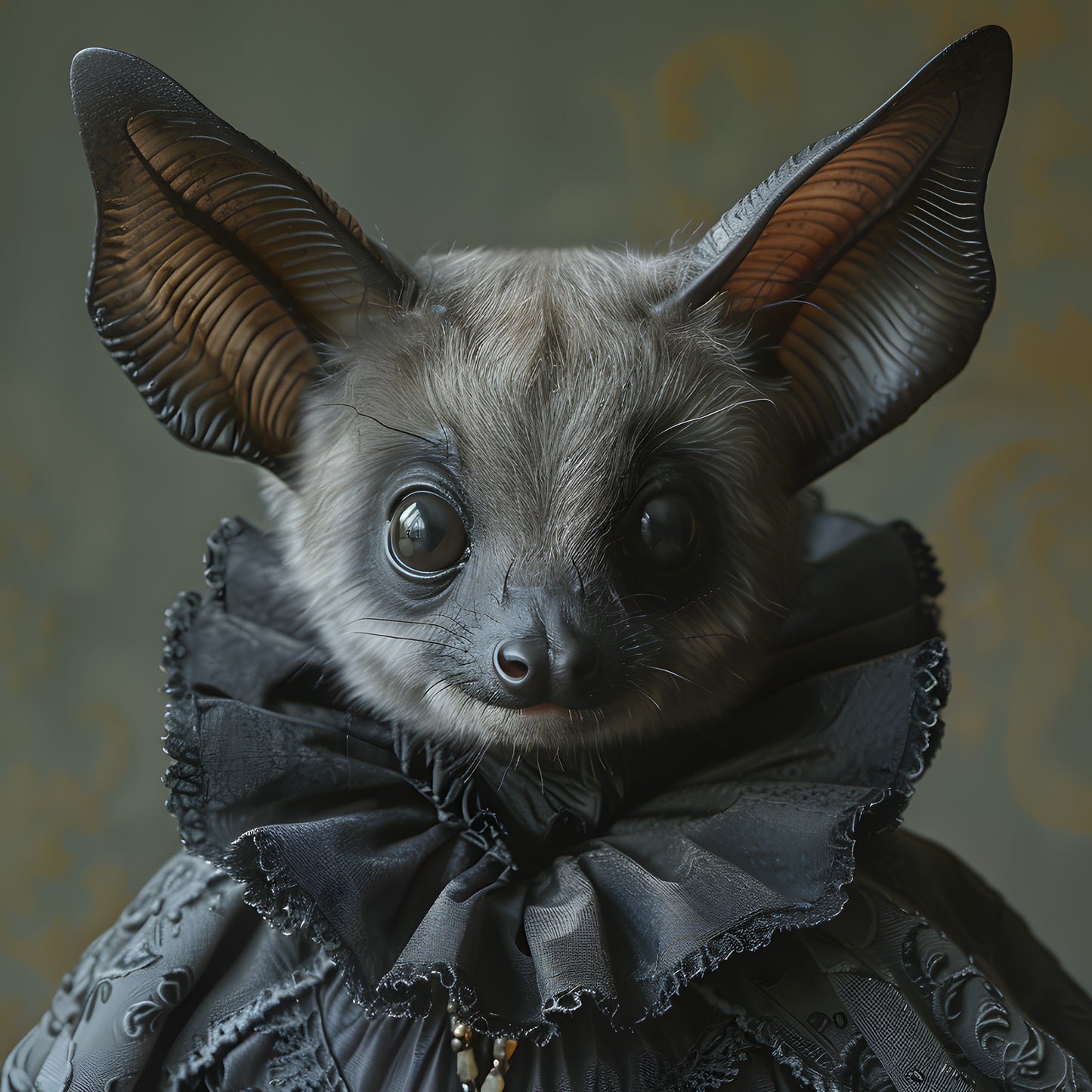 Gothic Bat in Dress Poster - Dark Aesthetic Wall Art