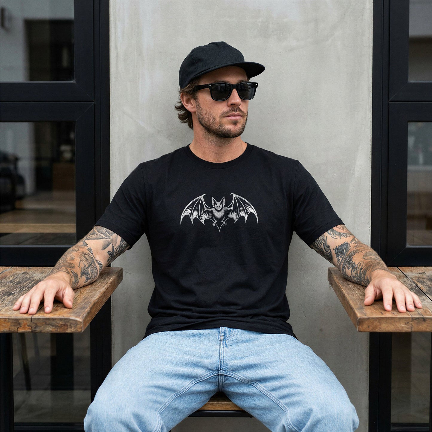 Gothic Bat T-Shirt – Demon Wings Graphic Tee