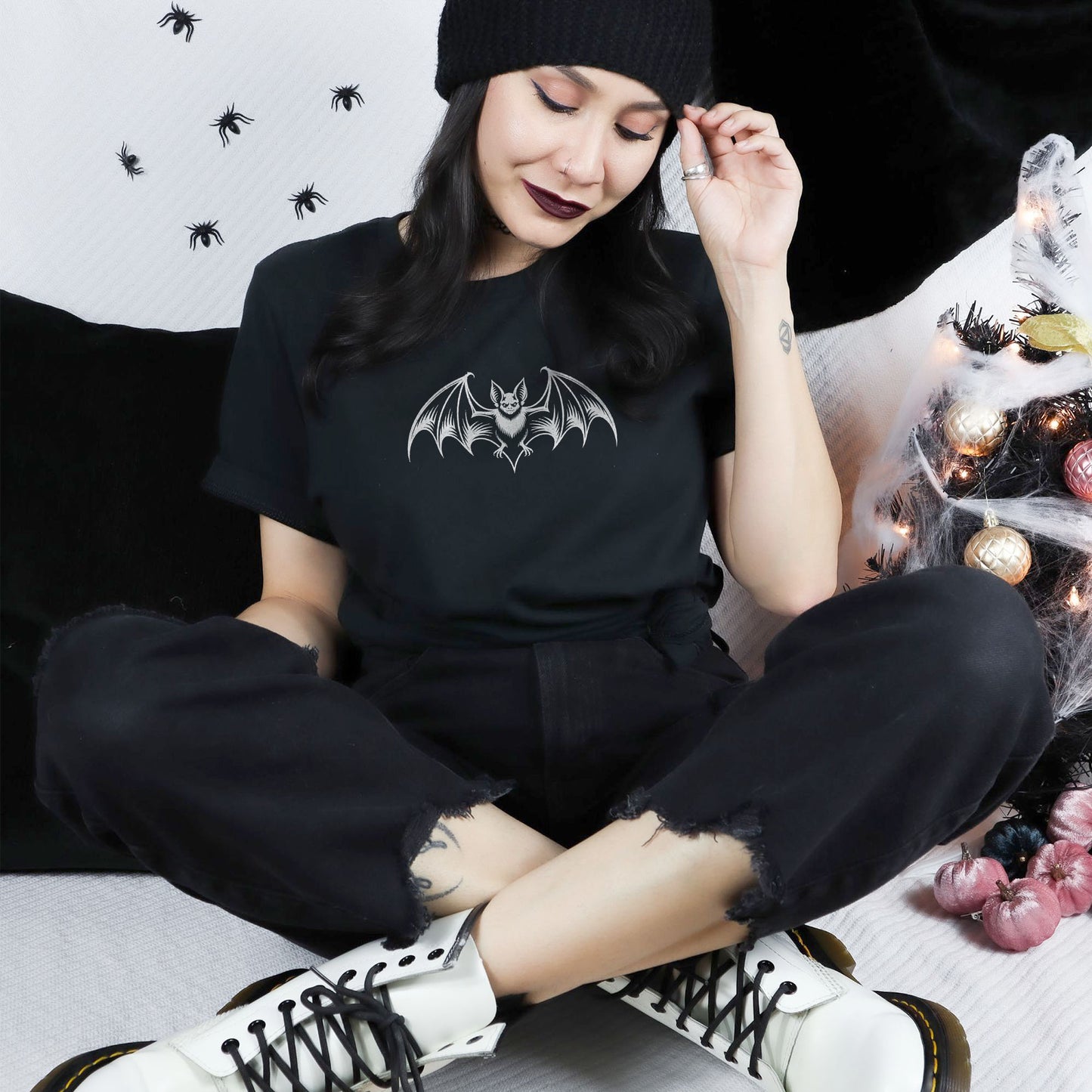 Gothic Bat T-Shirt – Demon Wings Graphic Tee