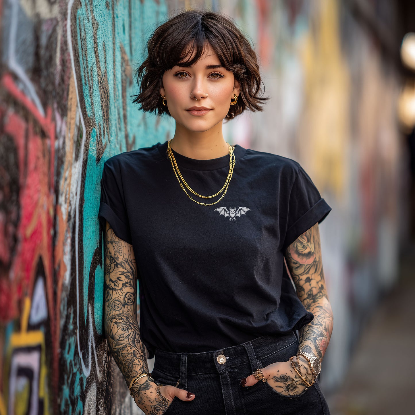 Gothic Bat T-Shirt – Vintage Woodcut Vampire Bat Tee