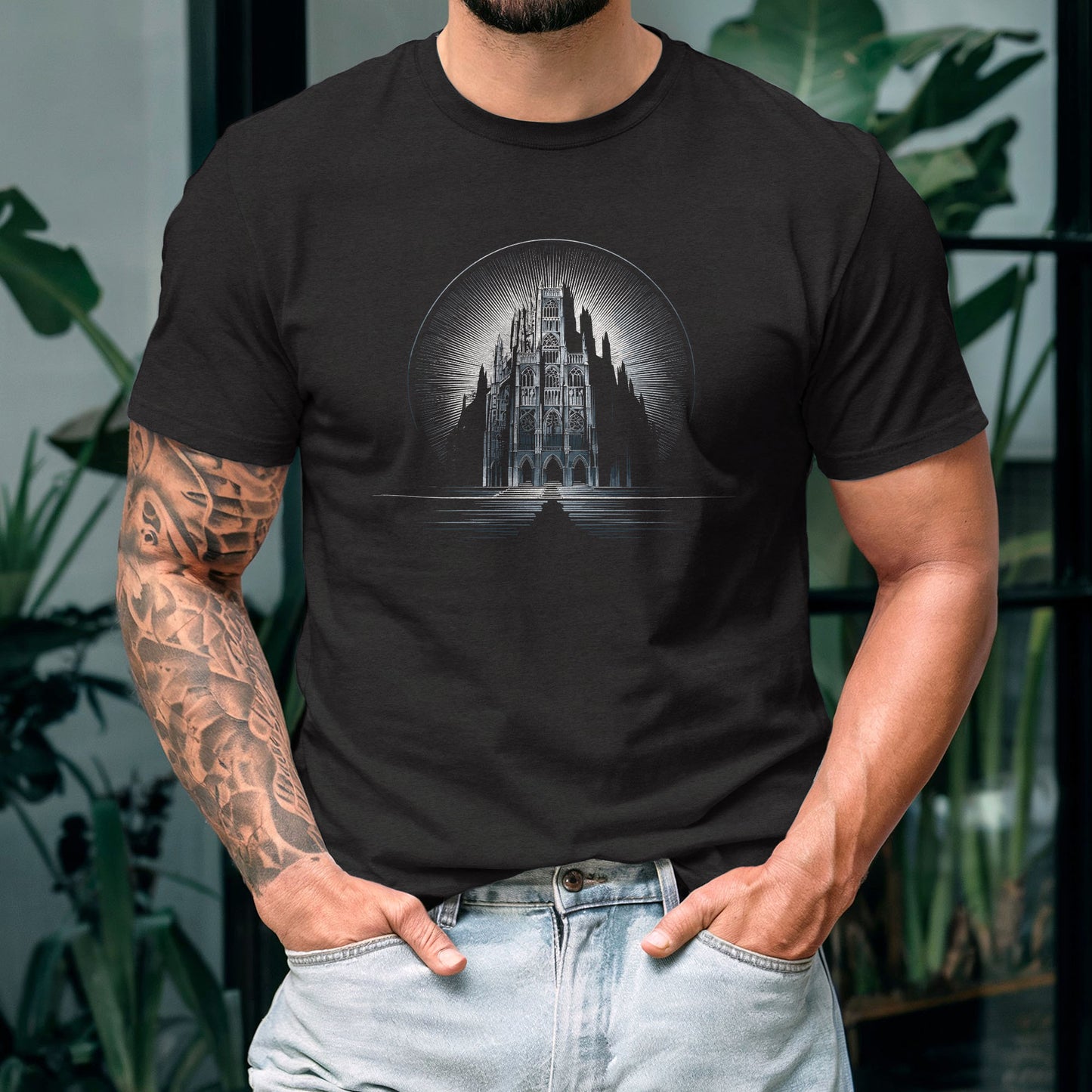 Gothic architecture clothing featuring cathedral silhouette