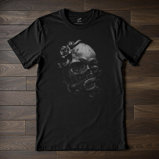 Gothic Skull Shirt – Rose & Snake Dark Art Tee