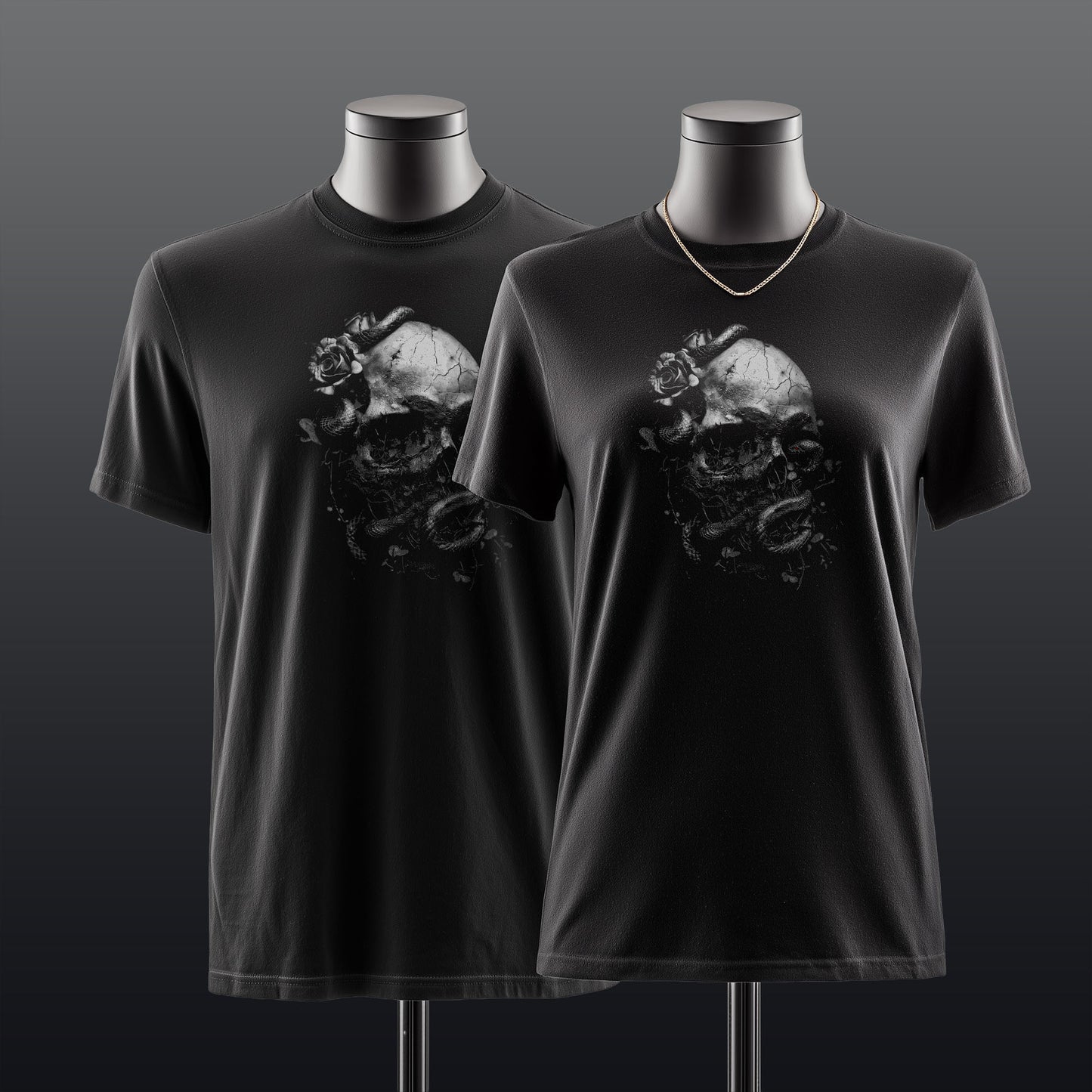 Gothic Skull Shirt – Rose & Snake Dark Art Tee