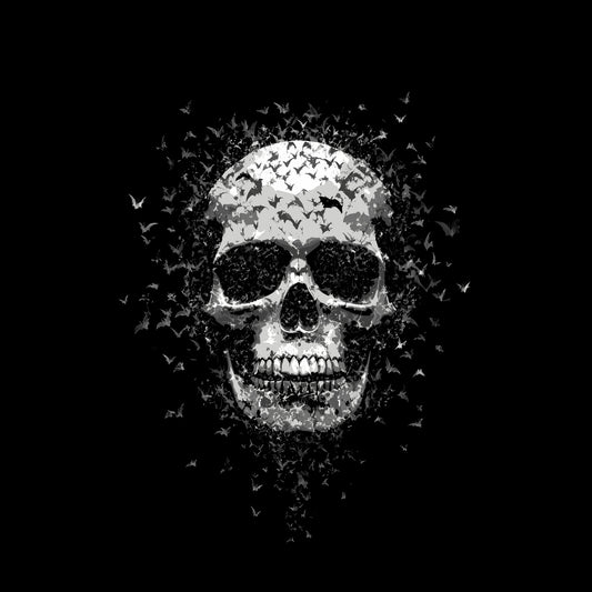 Bat Skull Gothic T-Shirt, Dark Art Horror Clothing