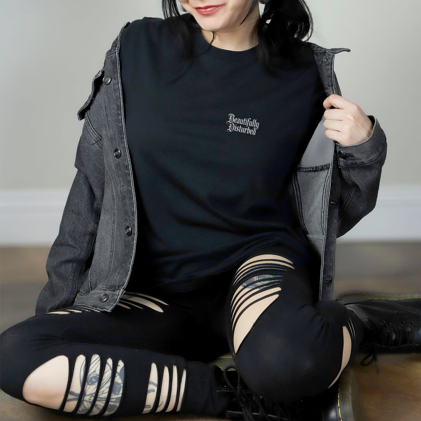 Gothic Text Tee – Beautifully Disturbed Graphic Shirt