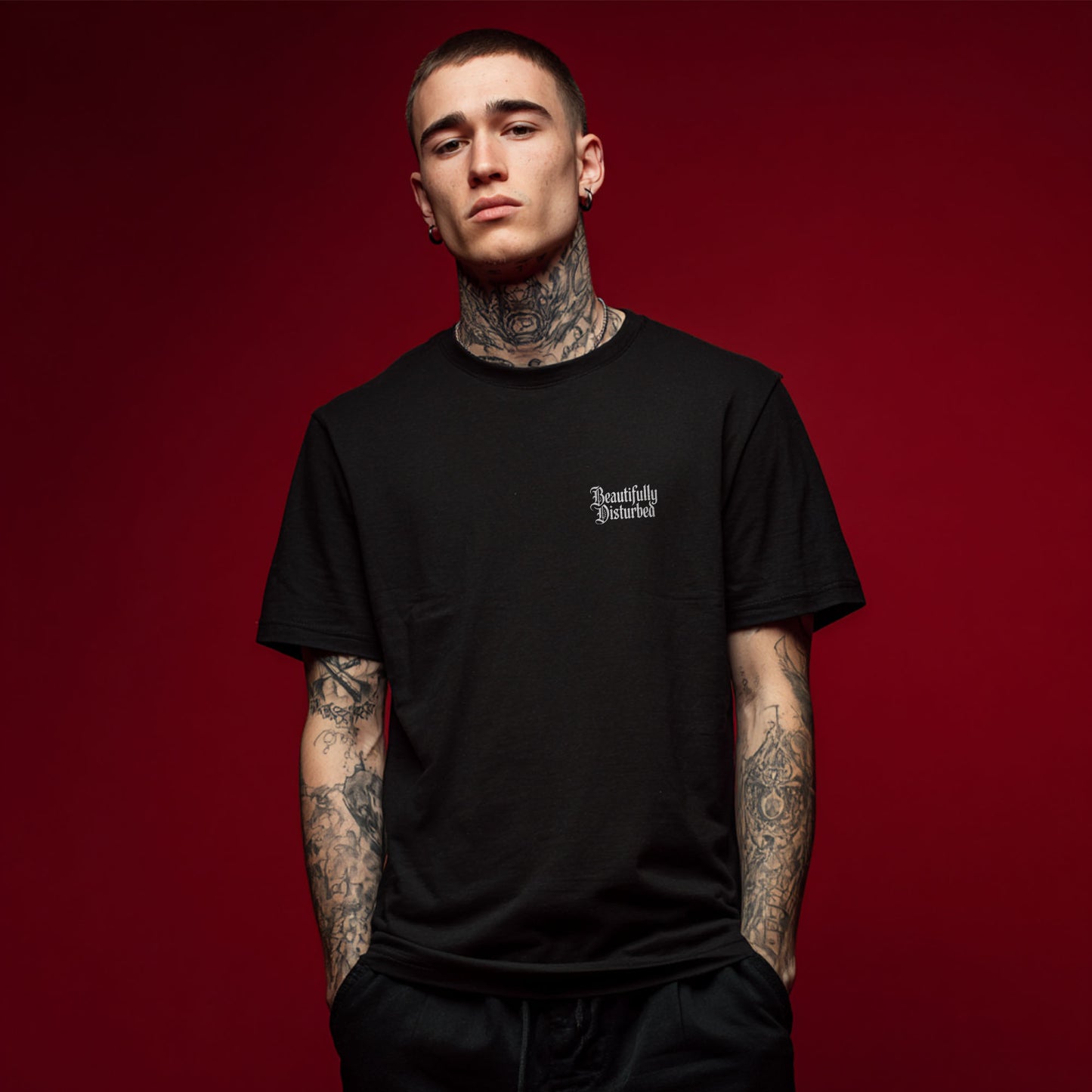 Gothic Text Tee – Beautifully Disturbed Graphic Shirt
