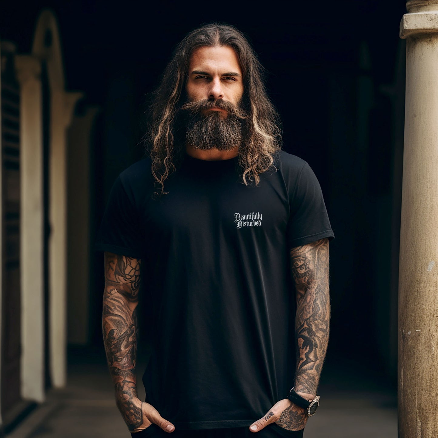 Gothic Text Tee – Beautifully Disturbed Graphic Shirt