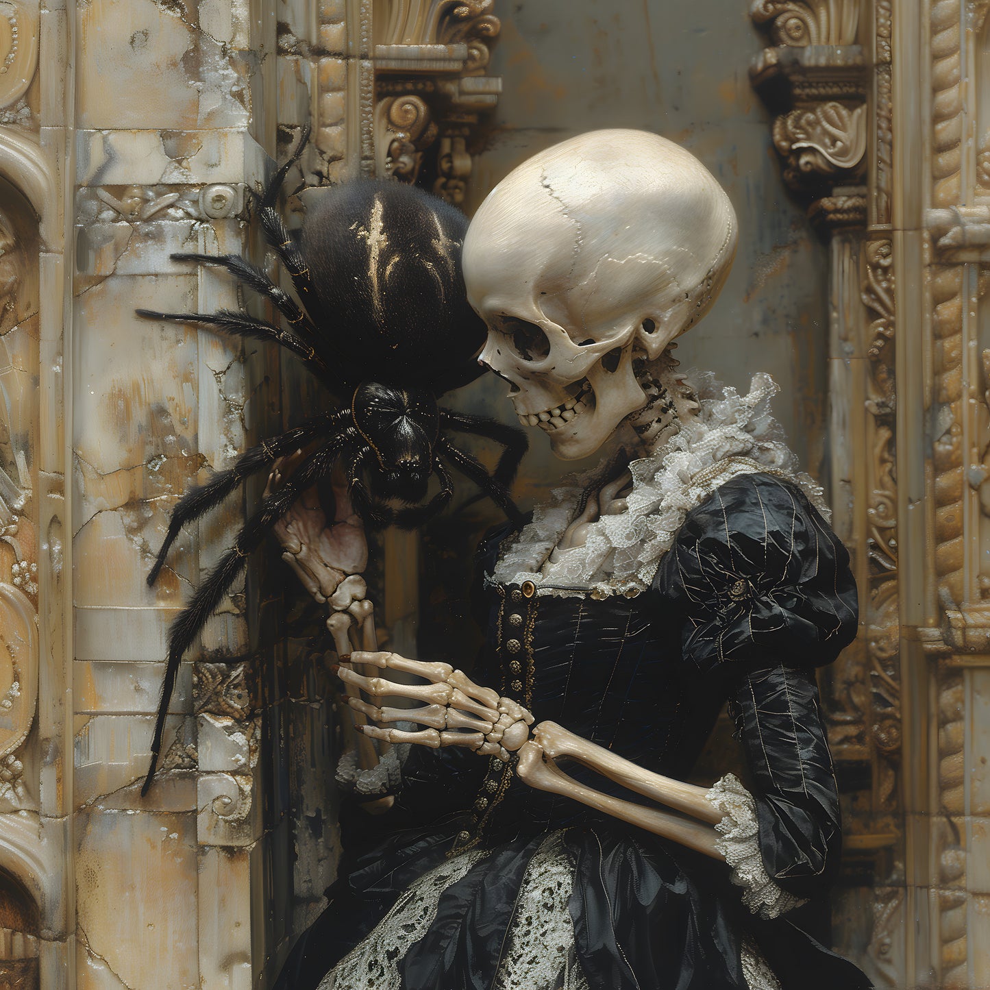 Macabre Meeting of Beauty and the Spider - Gothic Wall Art