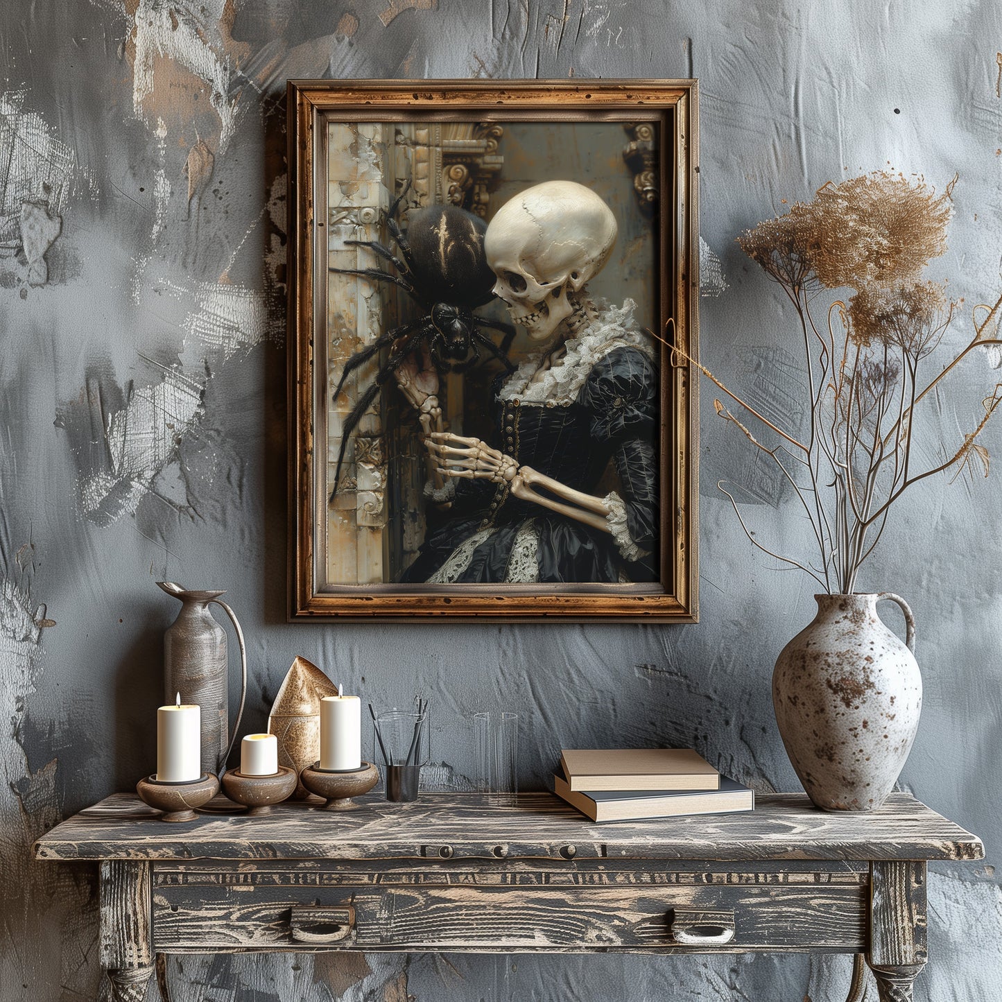 Macabre Meeting of Beauty and the Spider - Gothic Wall Art