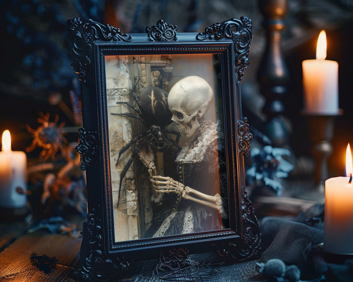 Macabre Meeting of Beauty and the Spider - Gothic Wall Art