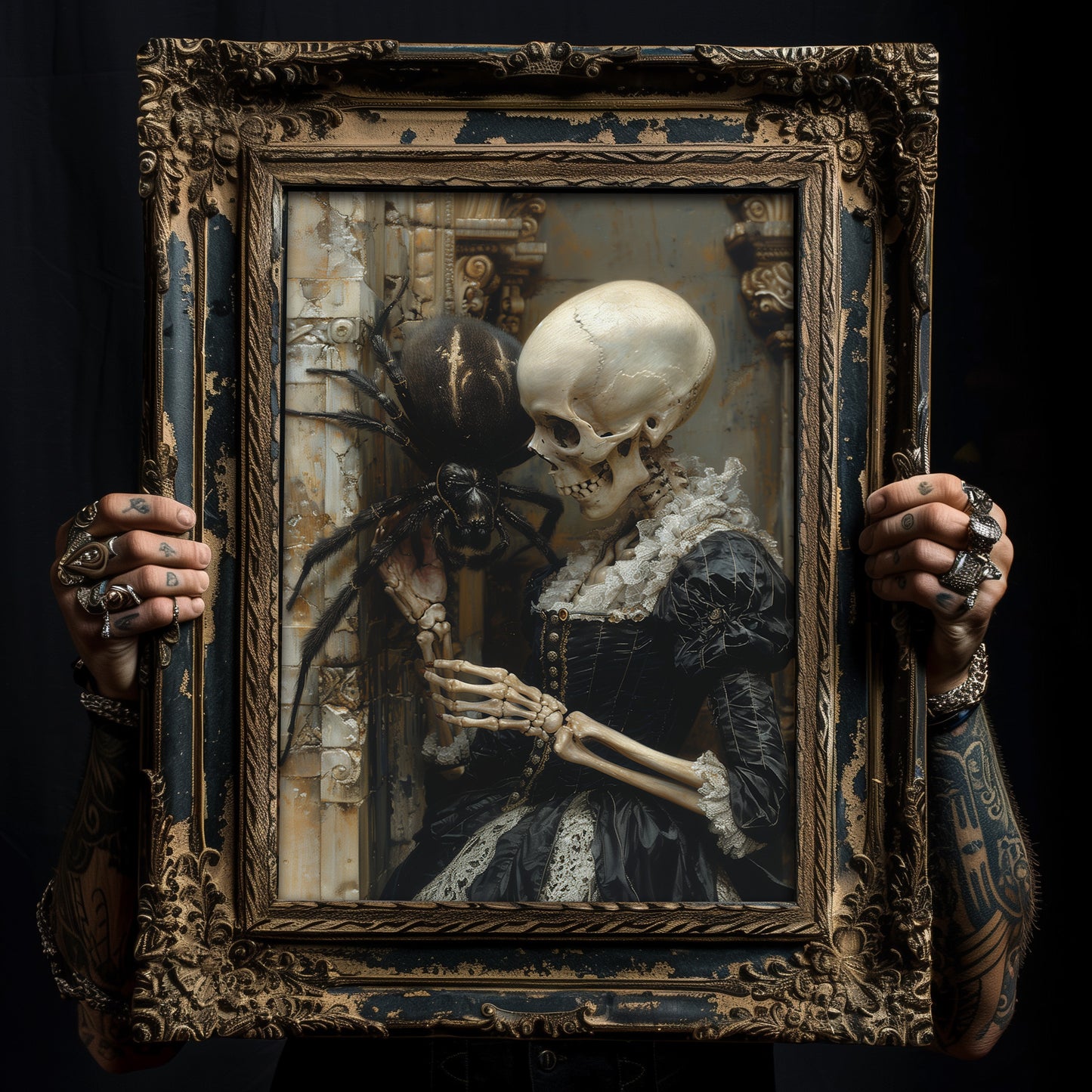 Macabre Meeting of Beauty and the Spider - Gothic Wall Art