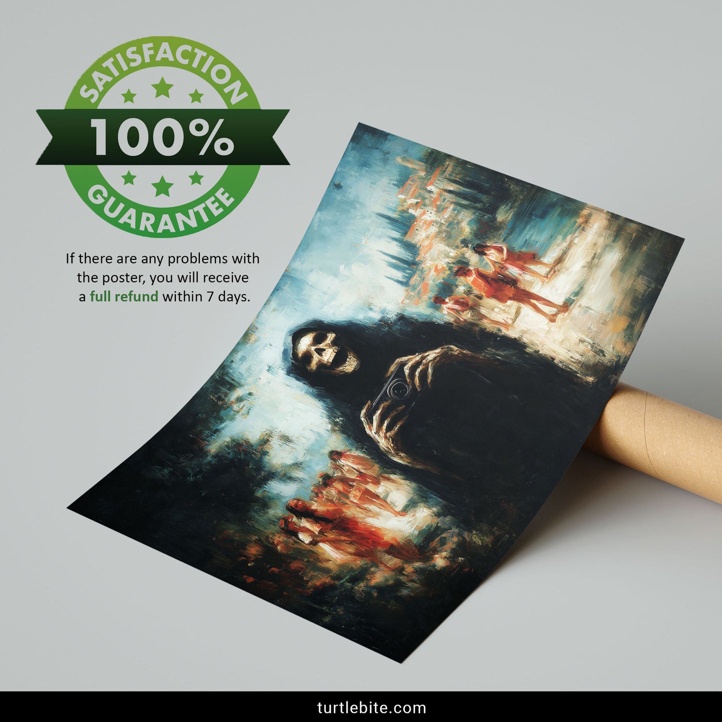 Grim Reaper Art - Dark Humor Beach Skeleton Wall Print