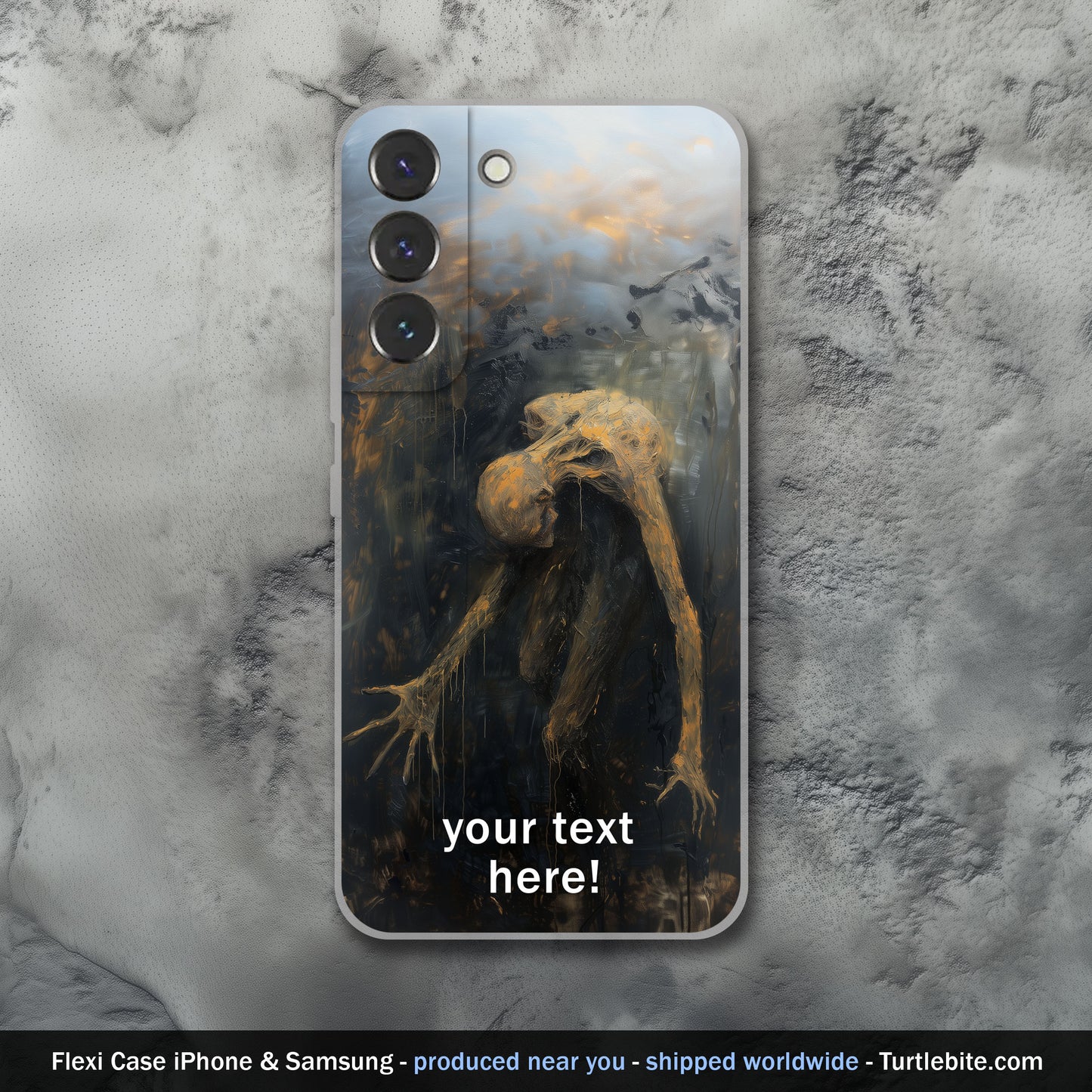 Haunting Oil Painting Phone Case - Customizable Unique Gothic Art for Samsung S24 Ultra S23 S22 S21 S20 and iPhone 15 Pro 14 13 12 11