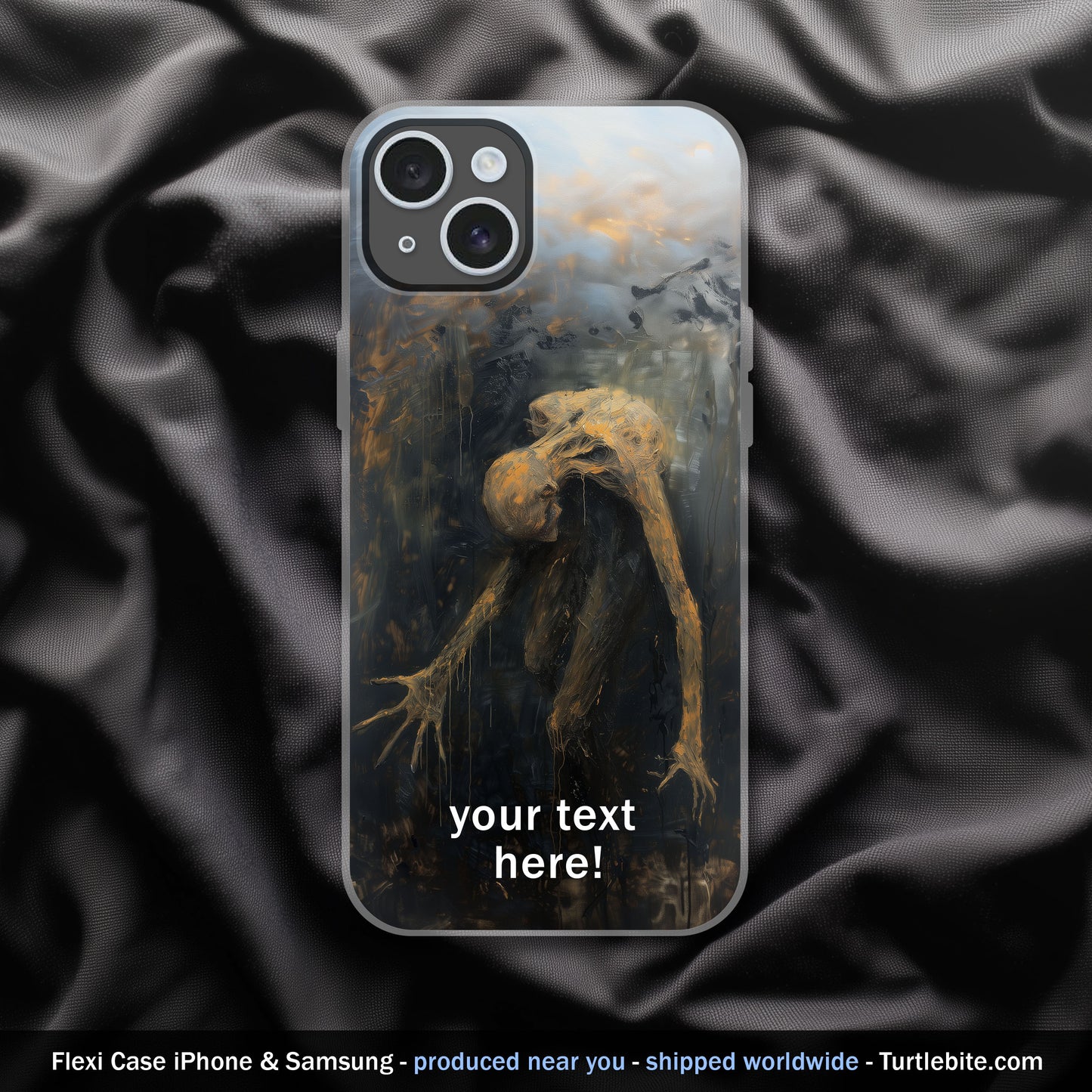 Haunting Oil Painting Phone Case - Customizable Unique Gothic Art for Samsung S24 Ultra S23 S22 S21 S20 and iPhone 15 Pro 14 13 12 11