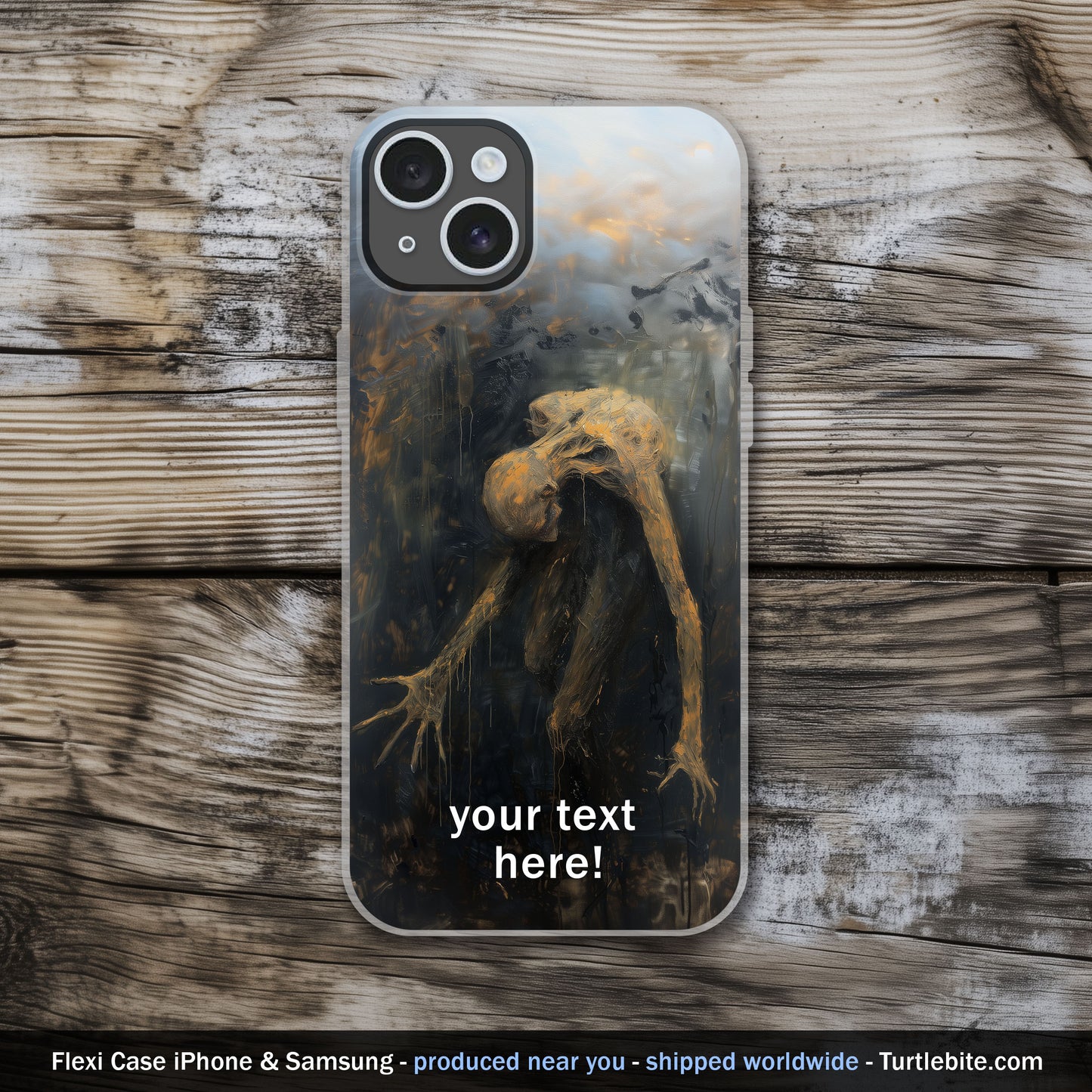 Haunting Oil Painting Phone Case - Customizable Unique Gothic Art for Samsung S24 Ultra S23 S22 S21 S20 and iPhone 15 Pro 14 13 12 11