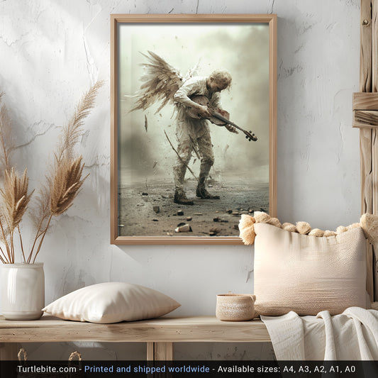 Heavy Metal Angel Painting Poster, Dark Academia Print, Victorian Romance Wall Art