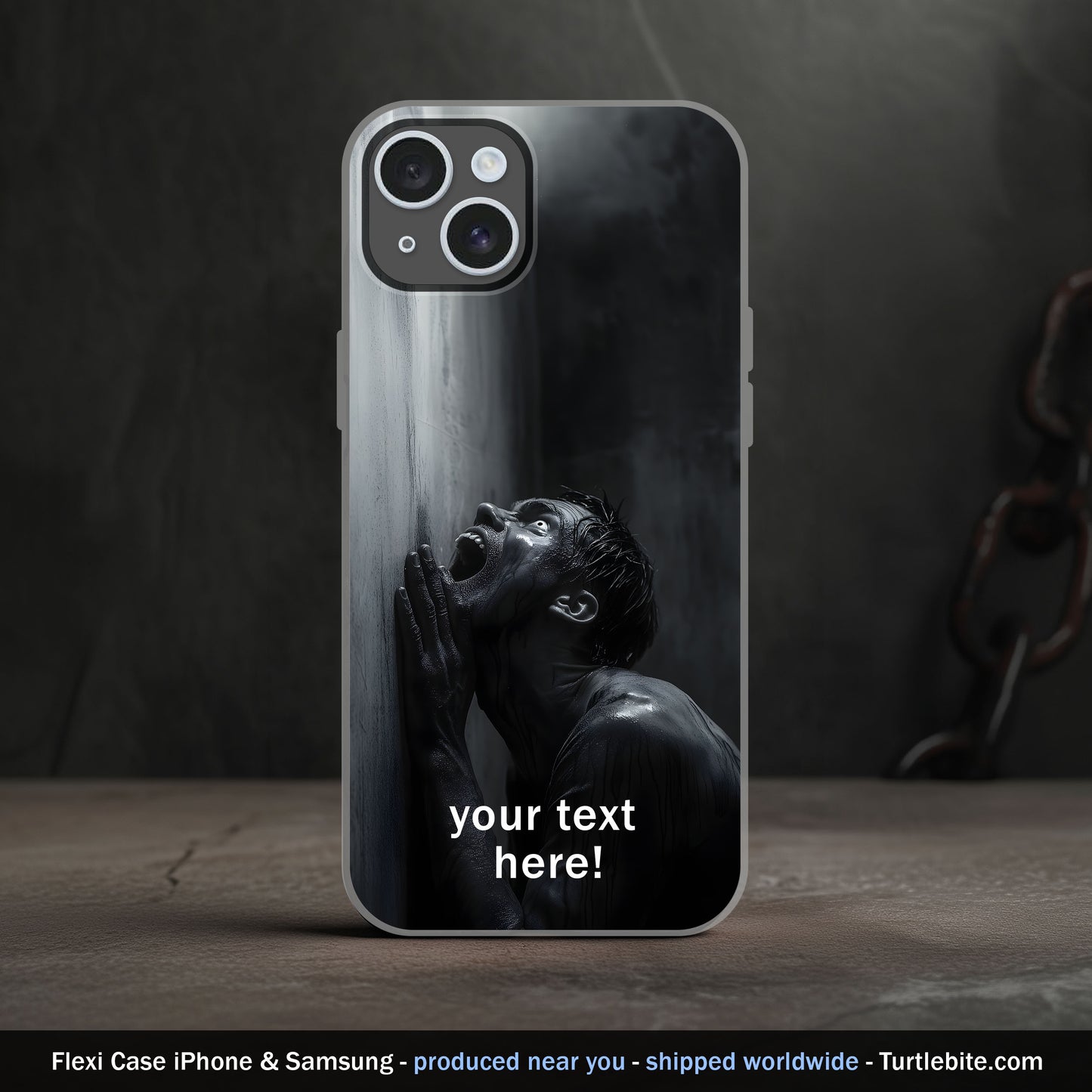 Chilling 'Is Anybody Up There?' Horror Phone Case, Personalizable Creepy Dark Art for iPhone and Samsung