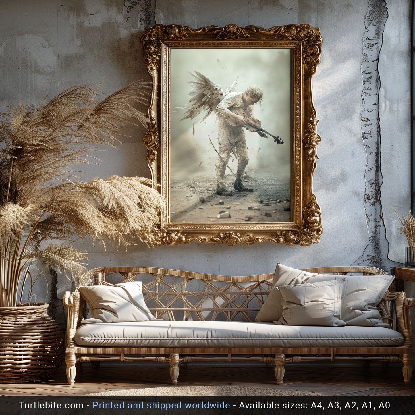 Heavy Metal Angel Painting Poster, Dark Academia Print, Victorian Romance Wall Art