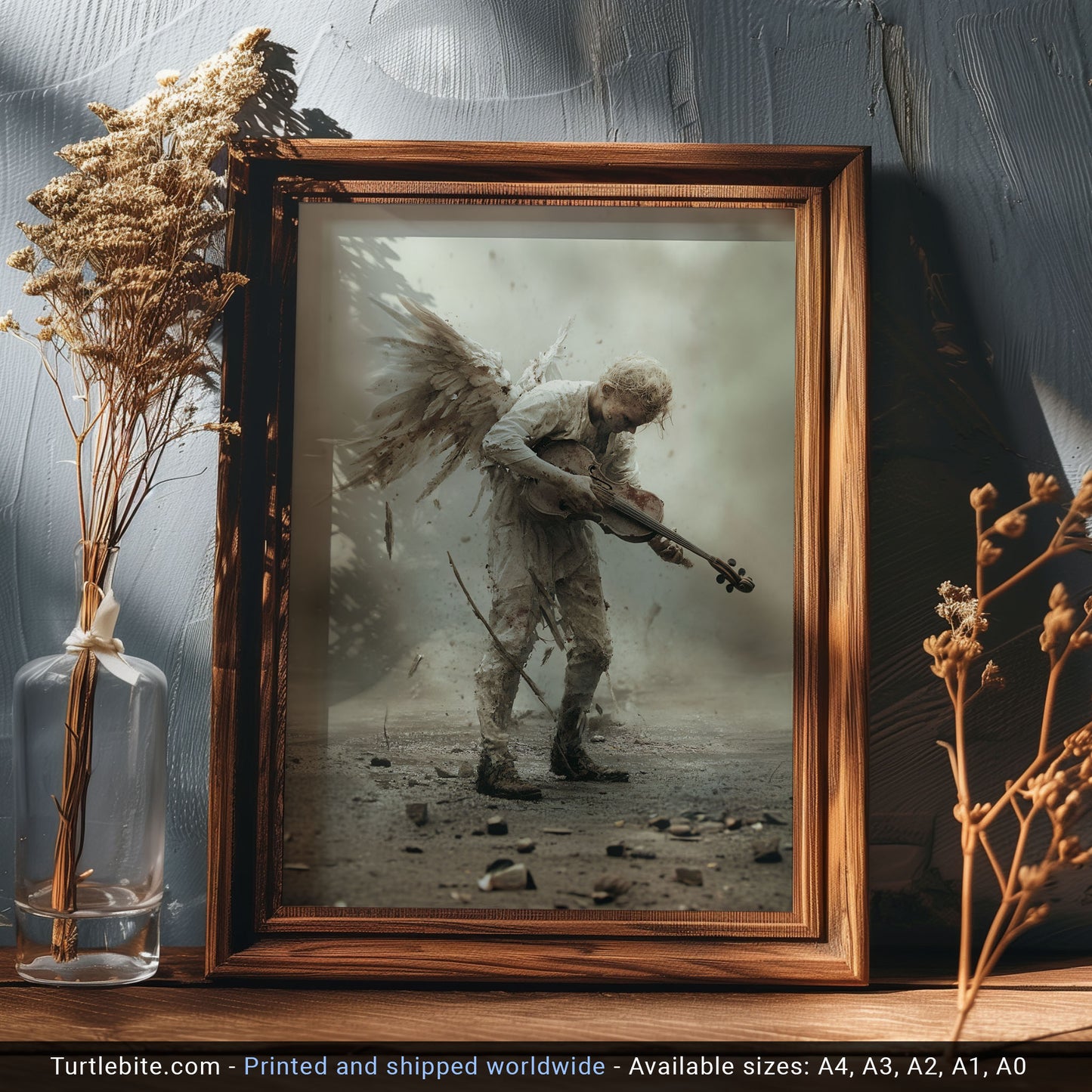 Heavy Metal Angel Painting Poster, Dark Academia Print, Victorian Romance Wall Art